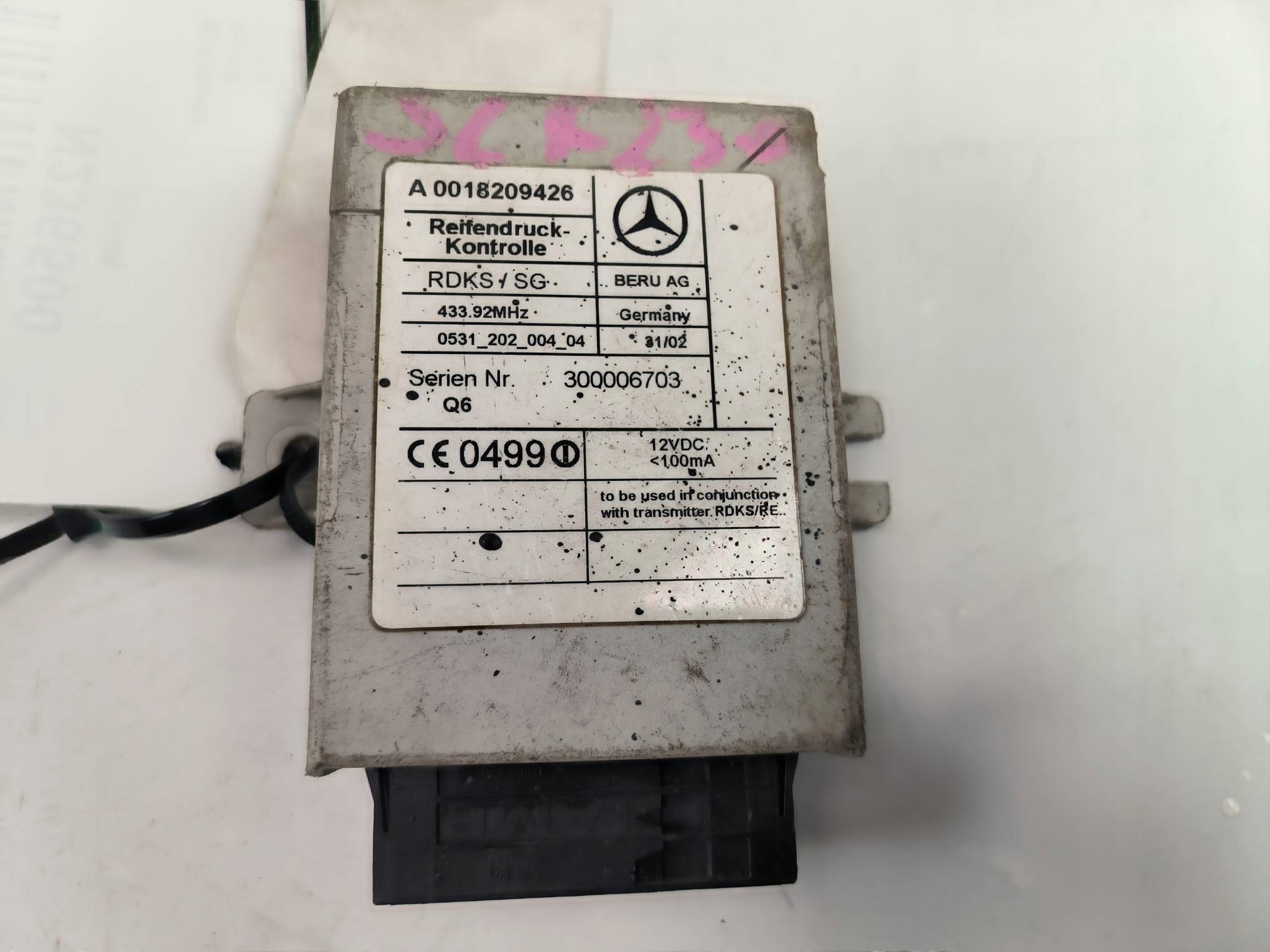 modulo pressione pneumatici, gomme A0018209426 MERCEDES SL R230