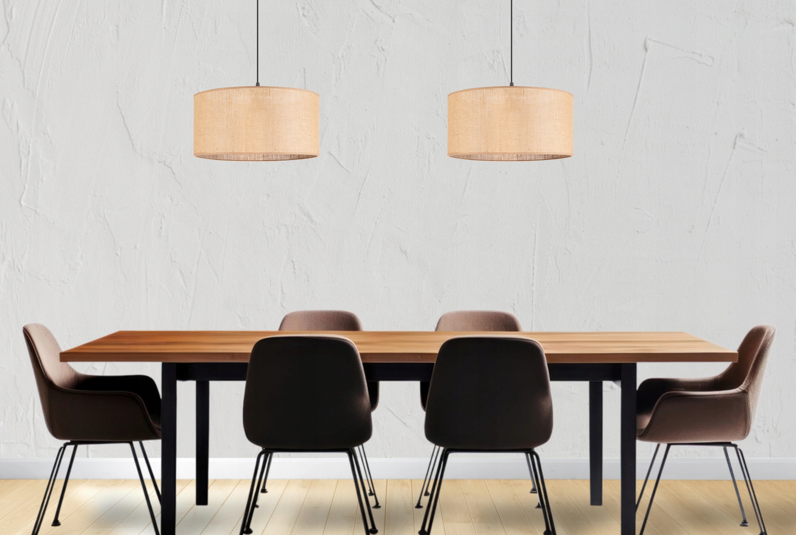 Lampa wisząca pojedyncza RUSTYKALNA maxi ABAŻUR JUTA beżowy Liczba punktów światła 1