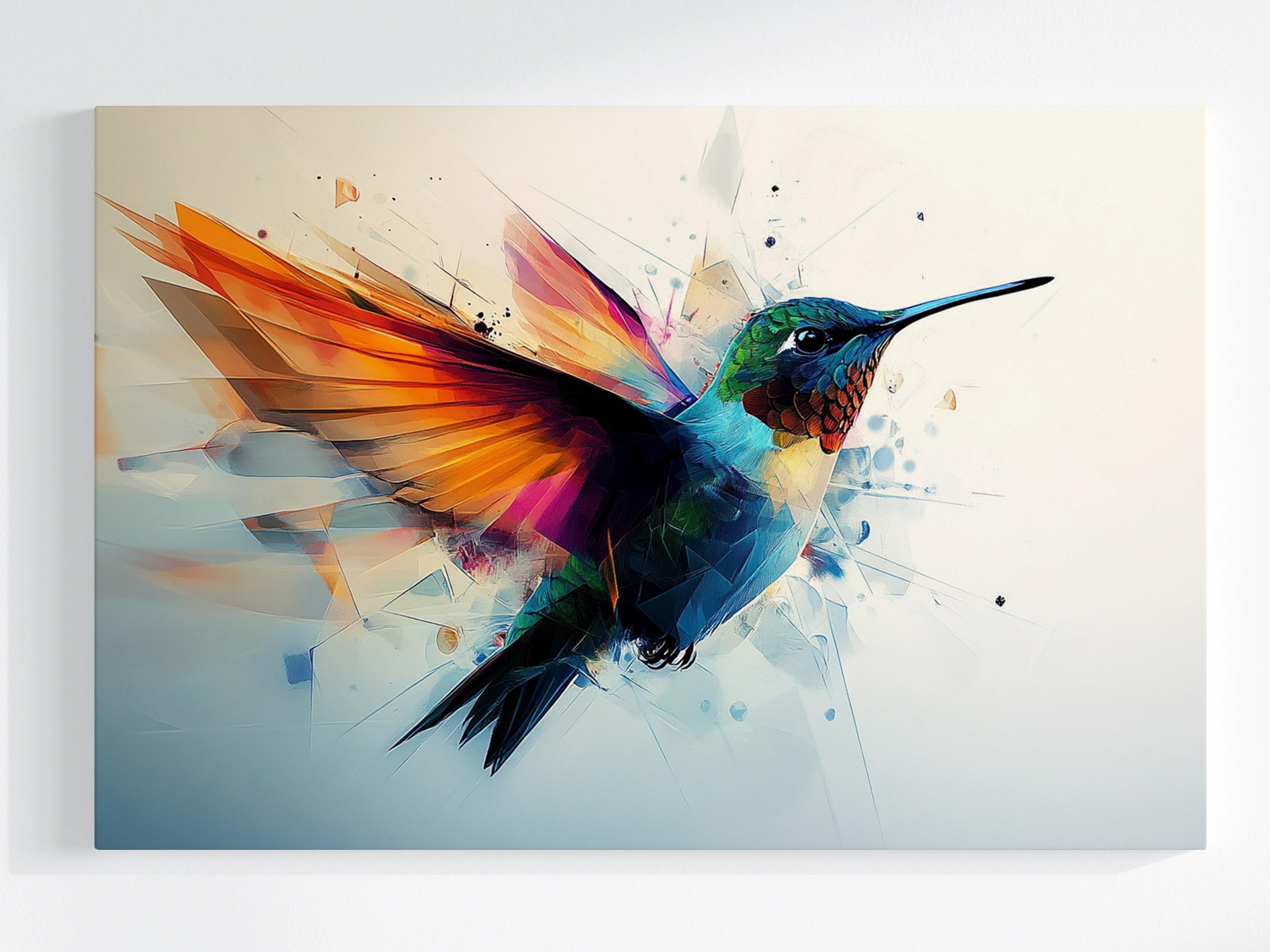 Obraz Na Plátně Canvas Grafika Barevný Kolibřík Pták Digital Art 120x80
