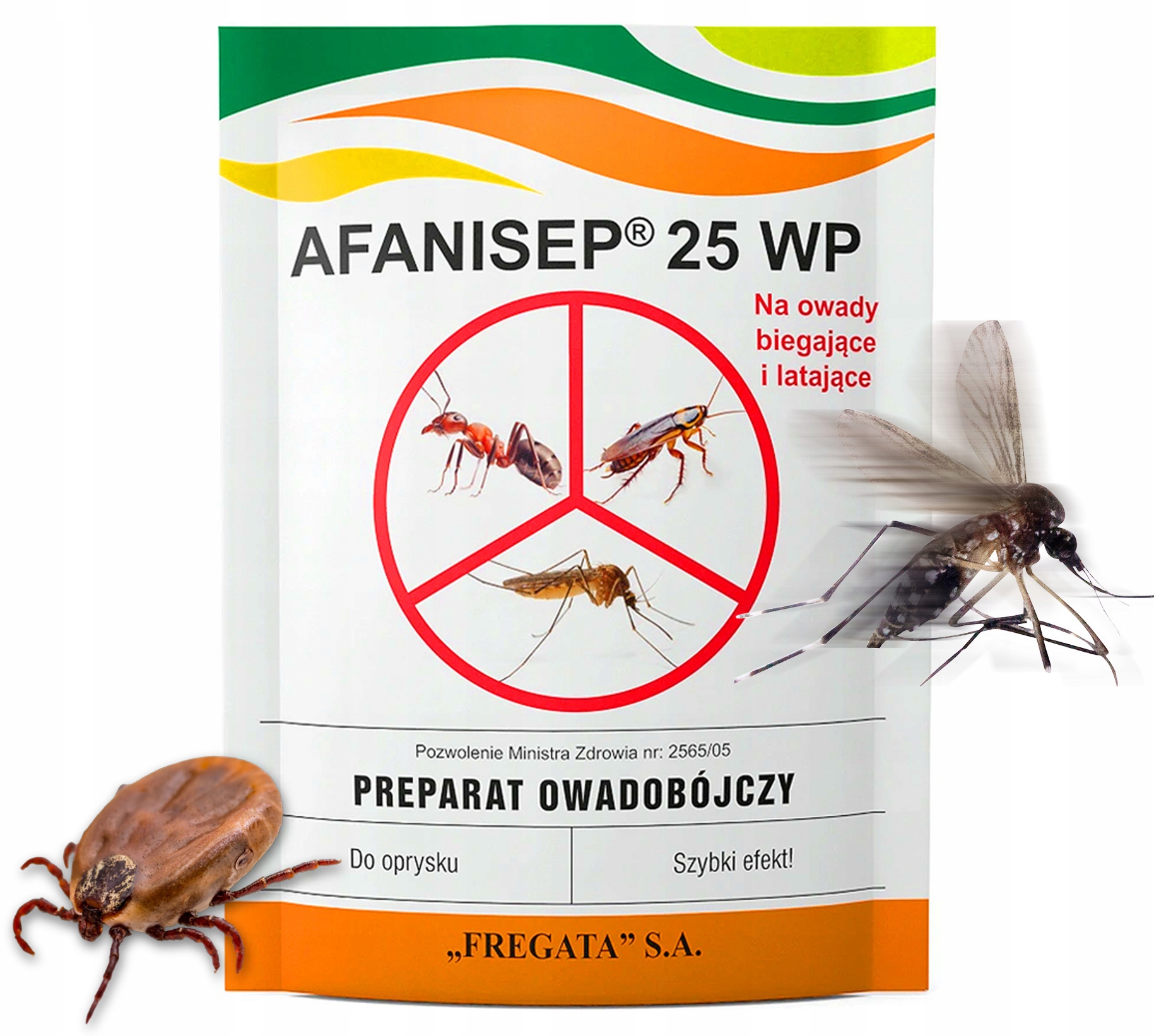 AFANISEP OPRYSK ŚRODEK PROSZEK NA KLESZCZE KOMARY MUCHY PERMETRYNA 25WP