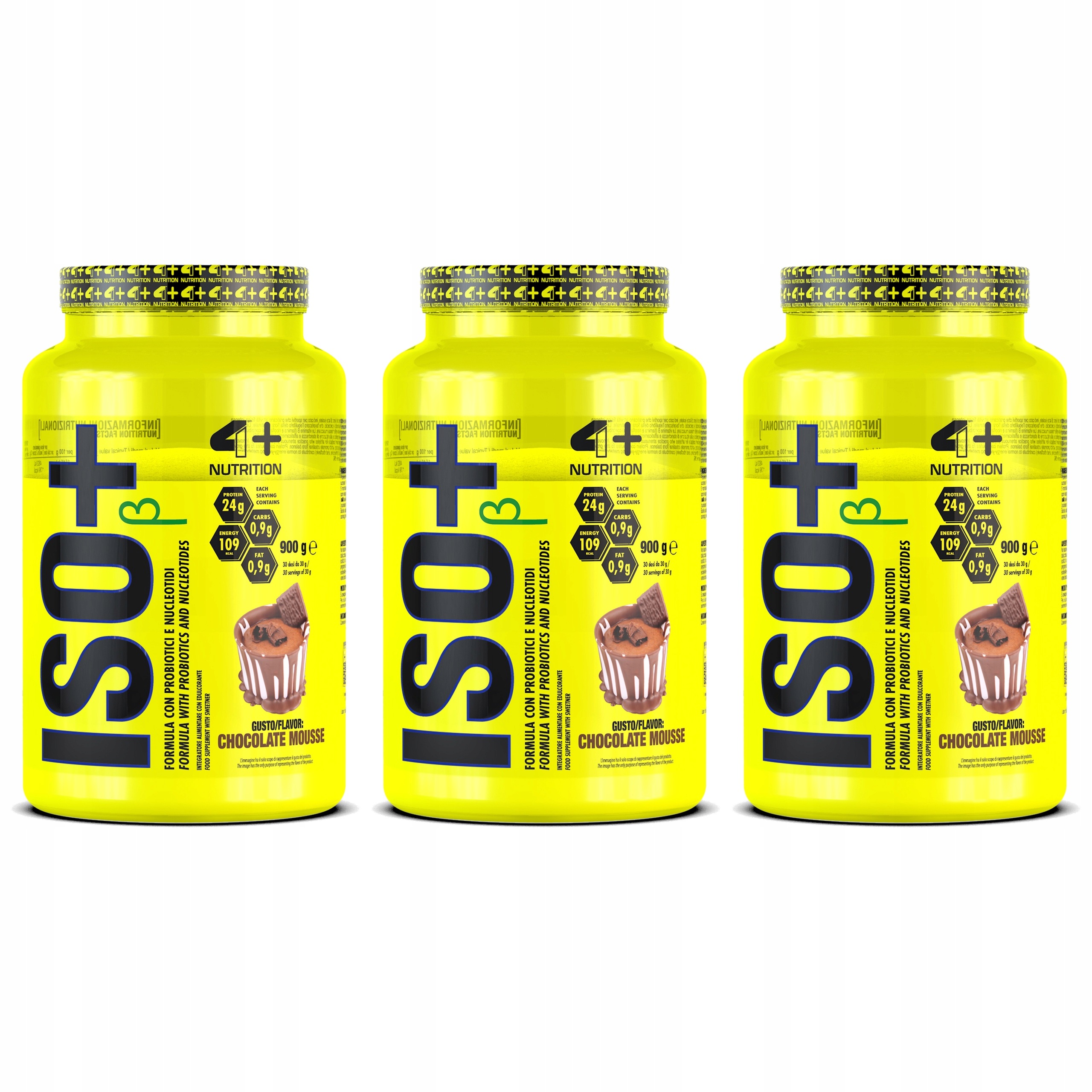 3x Proteinový izolát syrovátkové bílkoviny Wpi 86% probiotika 26 g bílkovin 4+ Nutrition