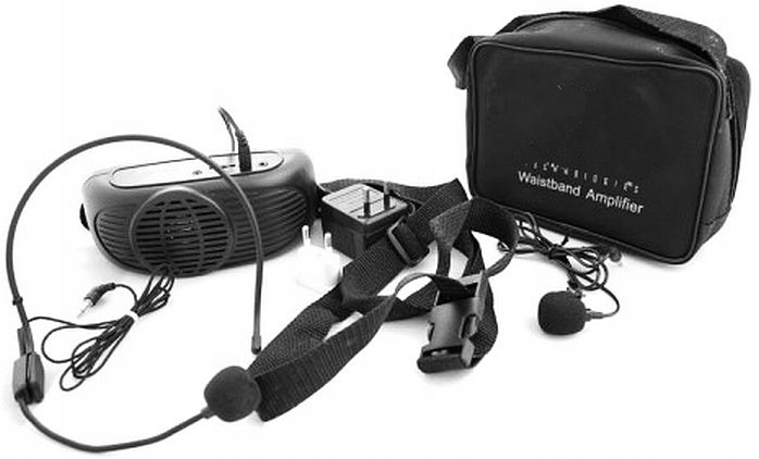 PRZENOŚNY ZESTAW NAGŁOŚNIENIE DLA PRZEWODNIKA 2 MIKROFONY GŁOŚNIK Marka Rebel