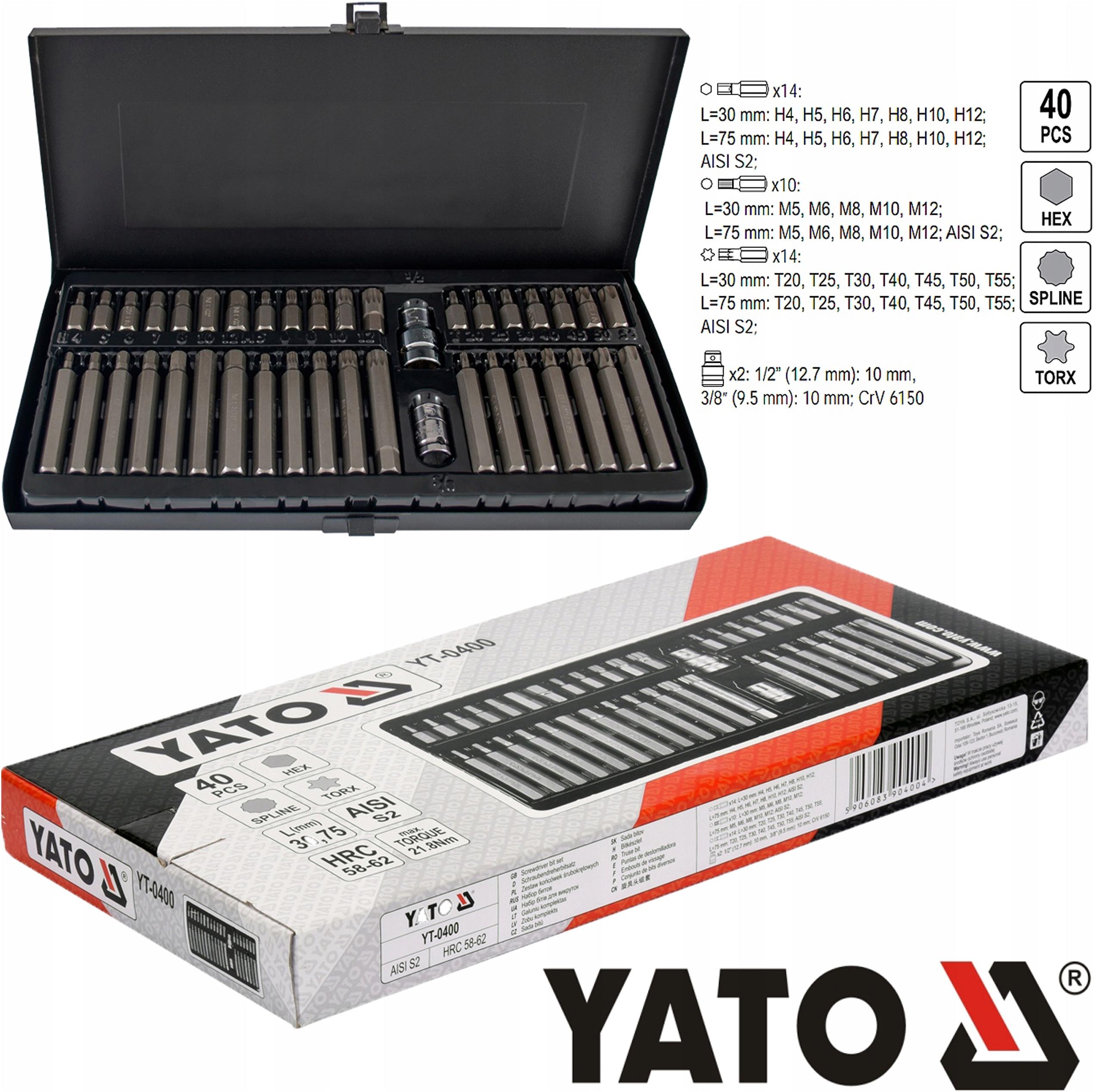 Komplet Kluczy Imbusowych Torx Spline 40EL. Yato