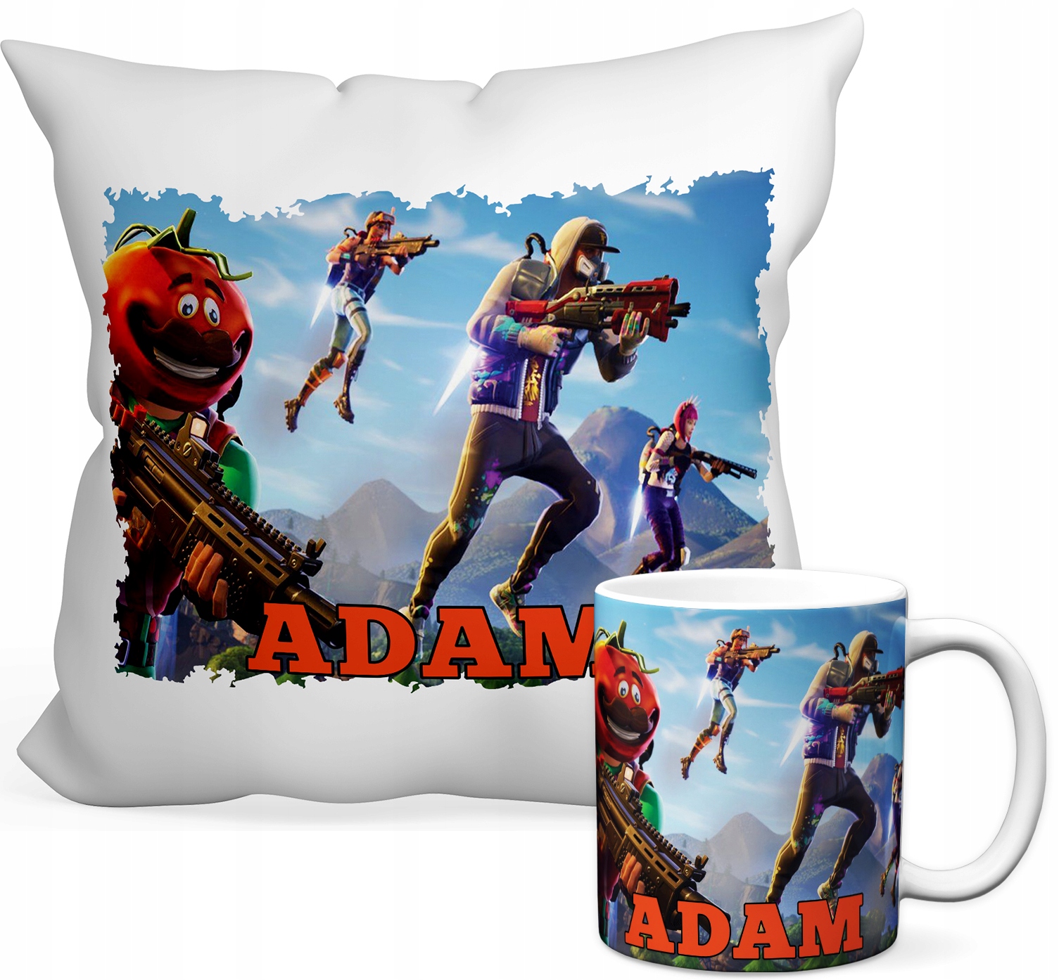 

Zestaw Fortnite Drużyna Kubek 330 Ml+poduszka+imię