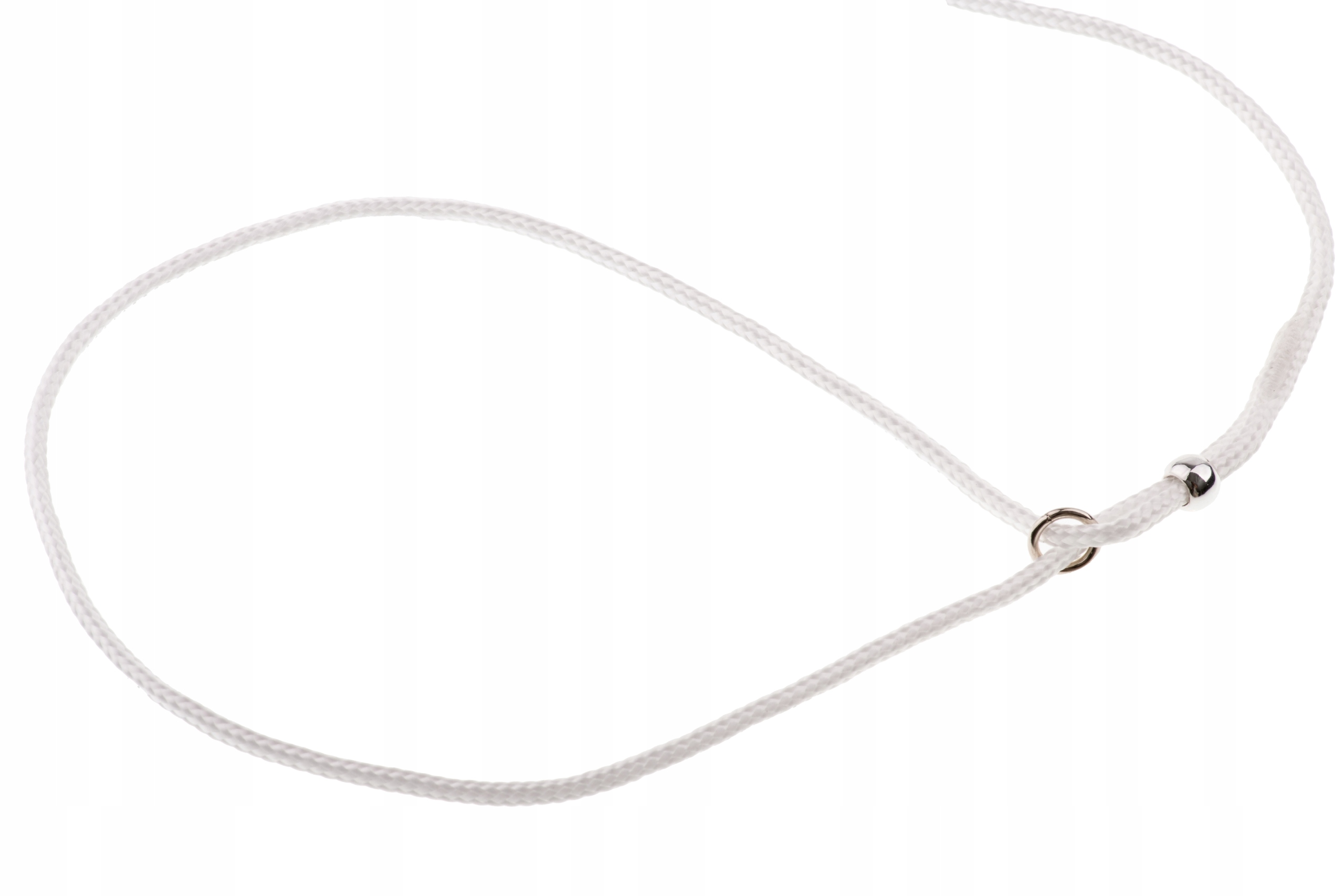 

Ringówka biała 3mm 120 cm dla małych psów smycz