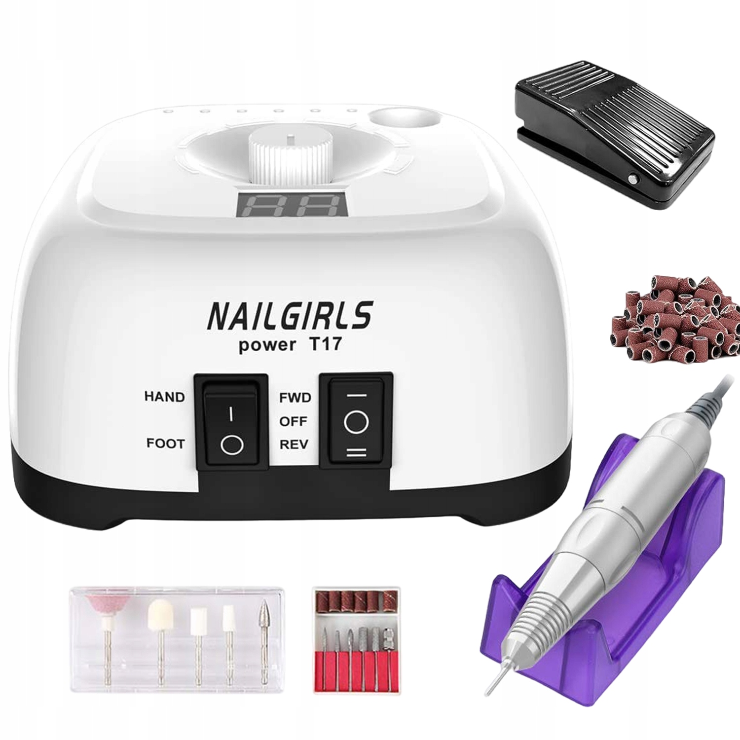Pilník Na Nehty S Nízkou Hladinou Hluku, Nastavitelná Rychlost 220 V