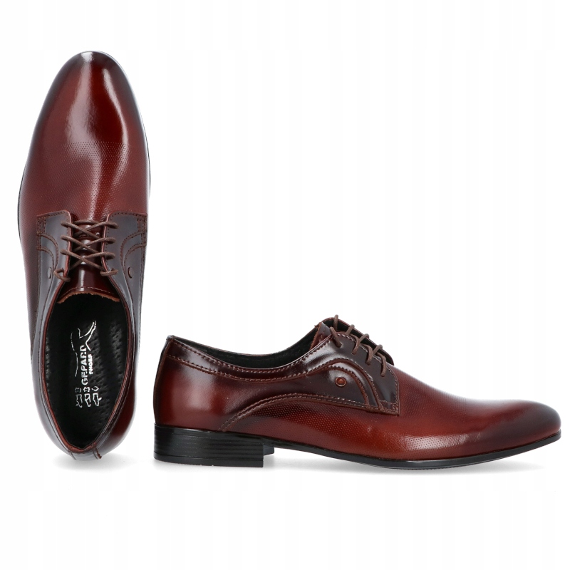 PÓŁBUTY MĘSKIE WIZYTOWE SKÓRA 046 BRĄZOWE R 41 Długość wkładki 26.1 cm