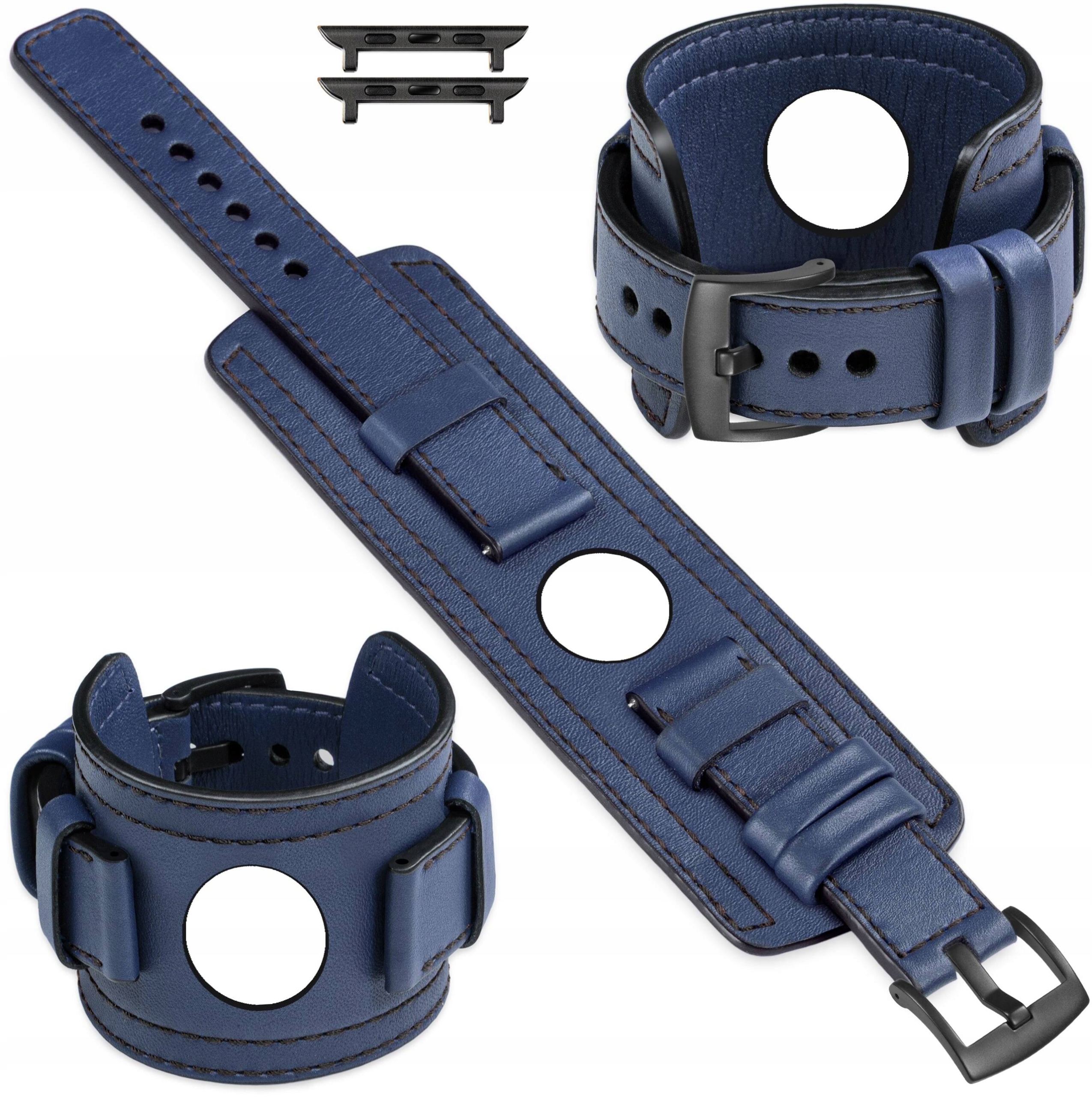 Pásek pro Apple Watch 10 9 8 7 6 5 4 3 2 Se 46-44 Kožená široká podložka