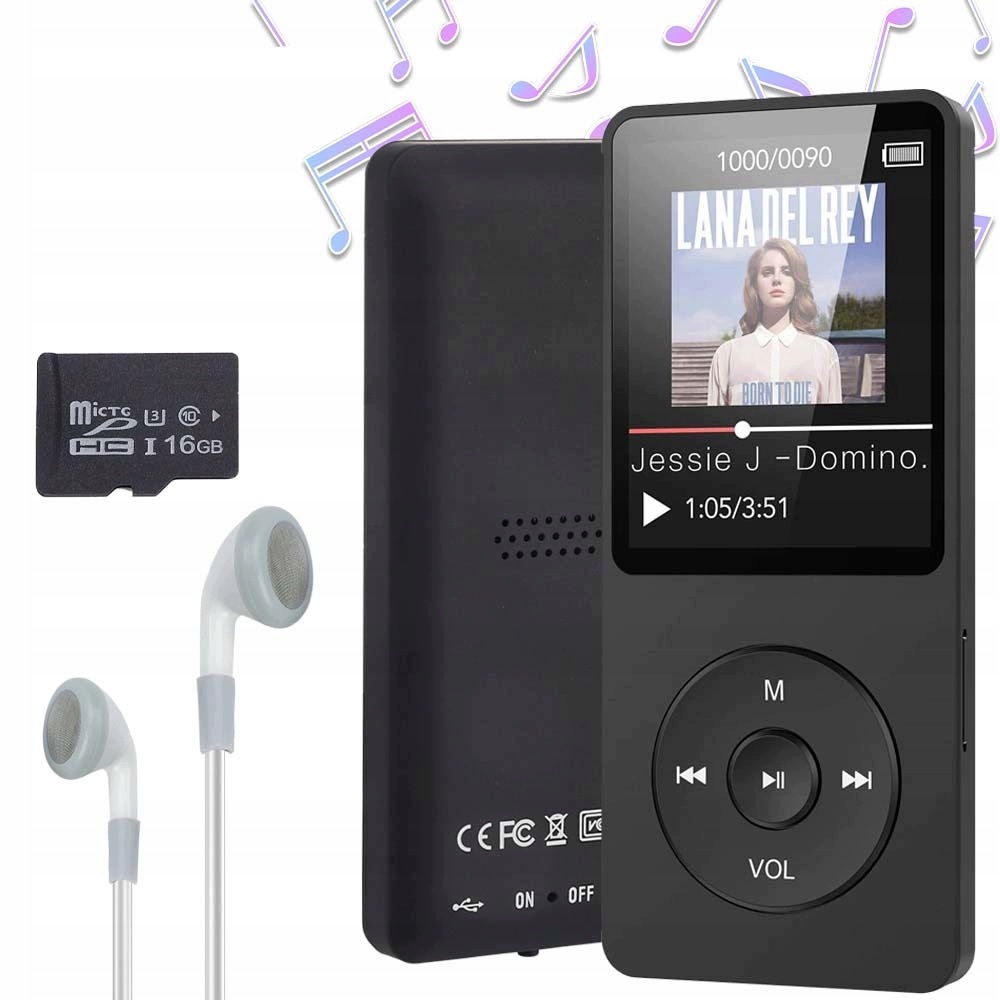 Dotykový Displej MP3 Bluetooth Hifi Přenosný Walkman S Sluchátkem A 16 Gb