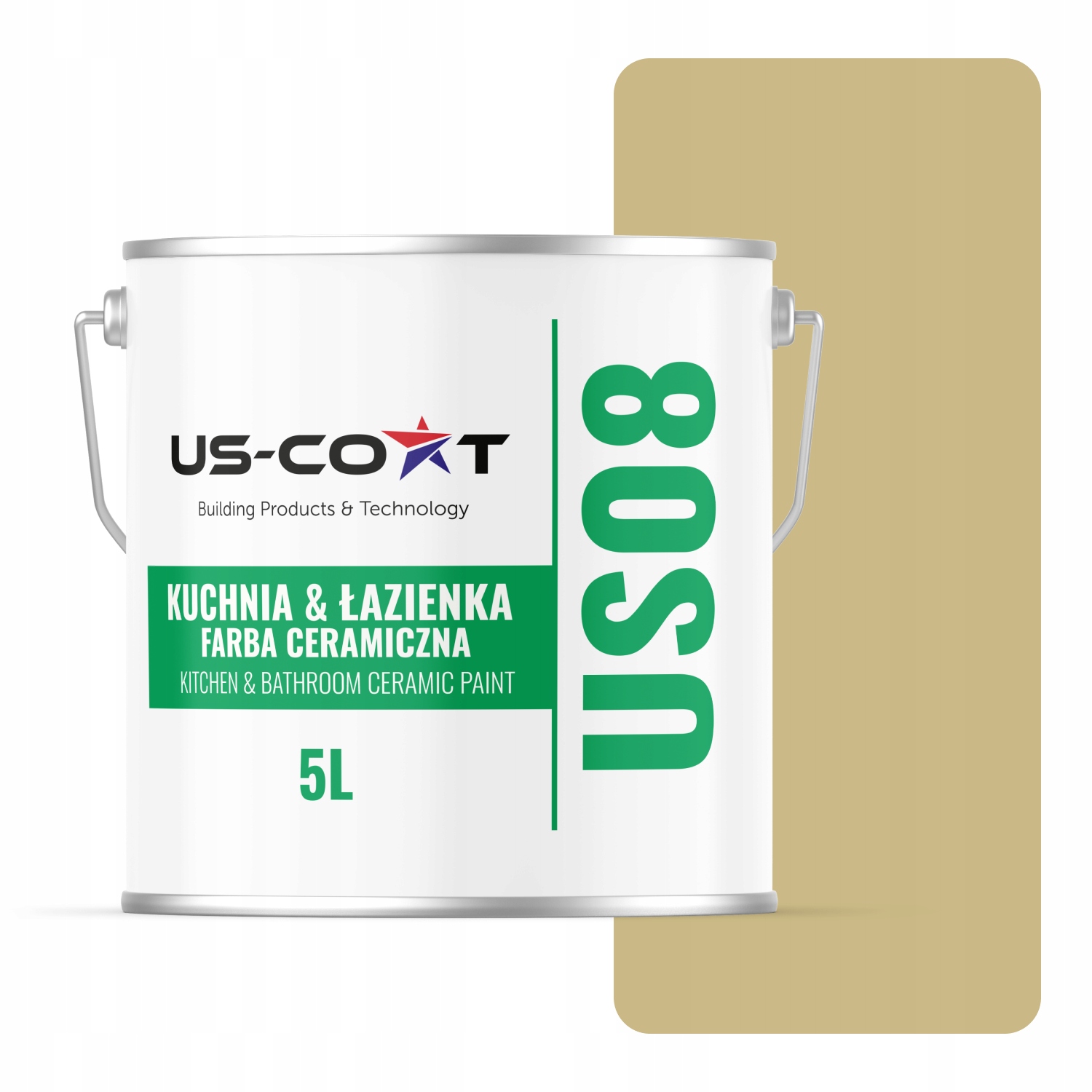 Keramická Farba Kuchyňa Kúpeľňa Farba Zhnitá Zelená H2348 Mat 5L Nástenná