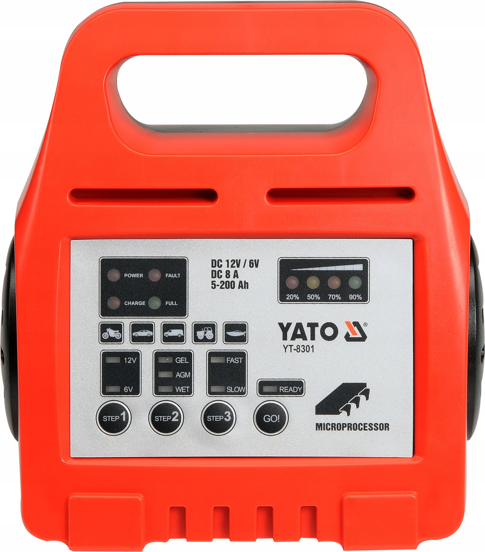 

Yato Prostownik Elektroniczny 6/12V 8A 5-200AH