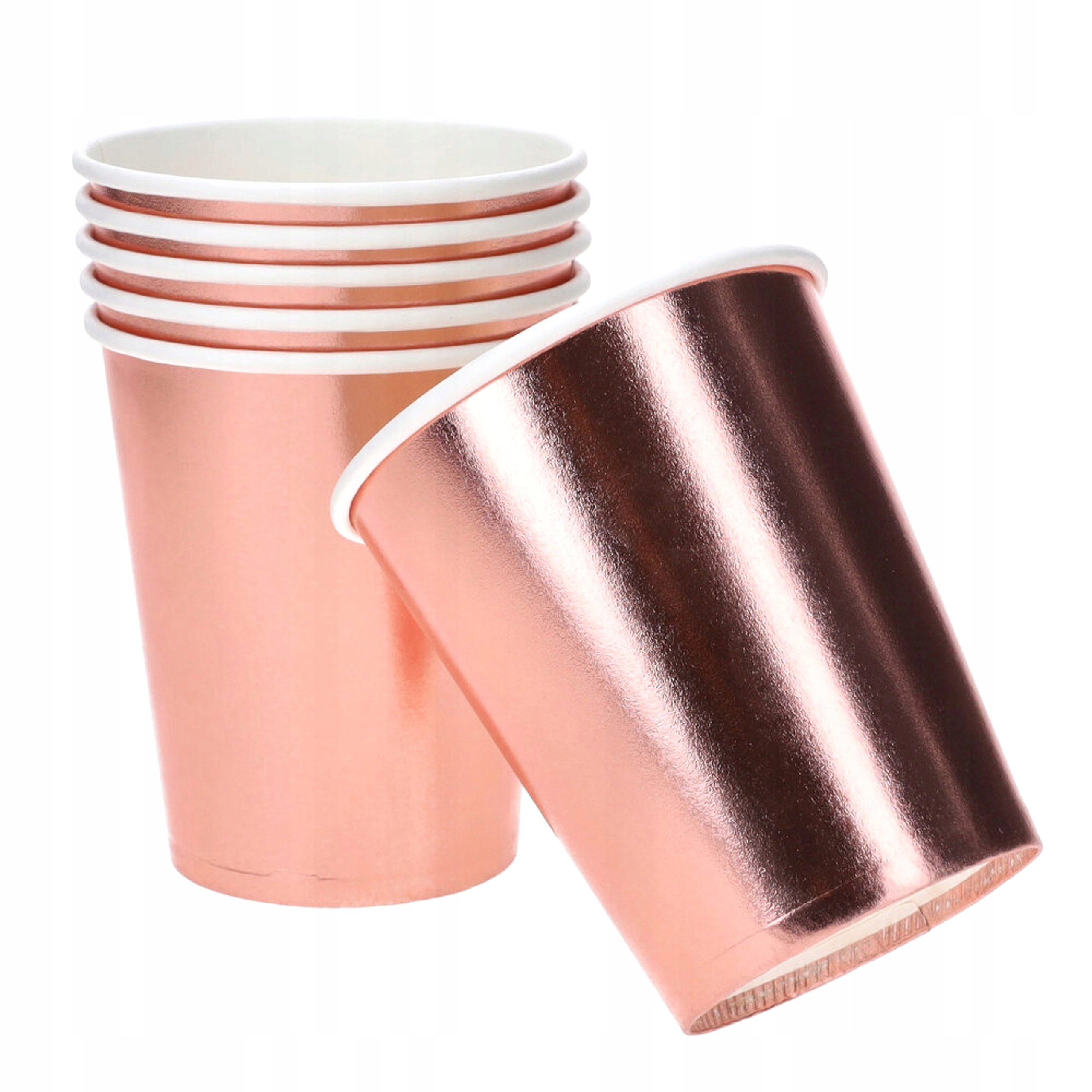 KUBECZKI PAPIEROWE jednorazowe rose gold panieński urodziny kubek na napoje