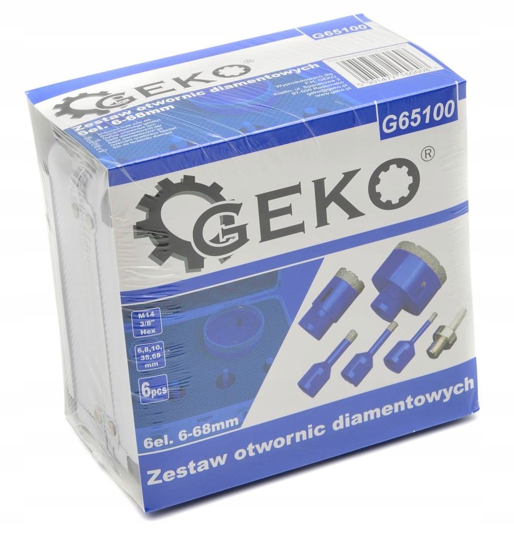 Zestaw otwornic diamentowych 6-68mm do gresu Seria G65100