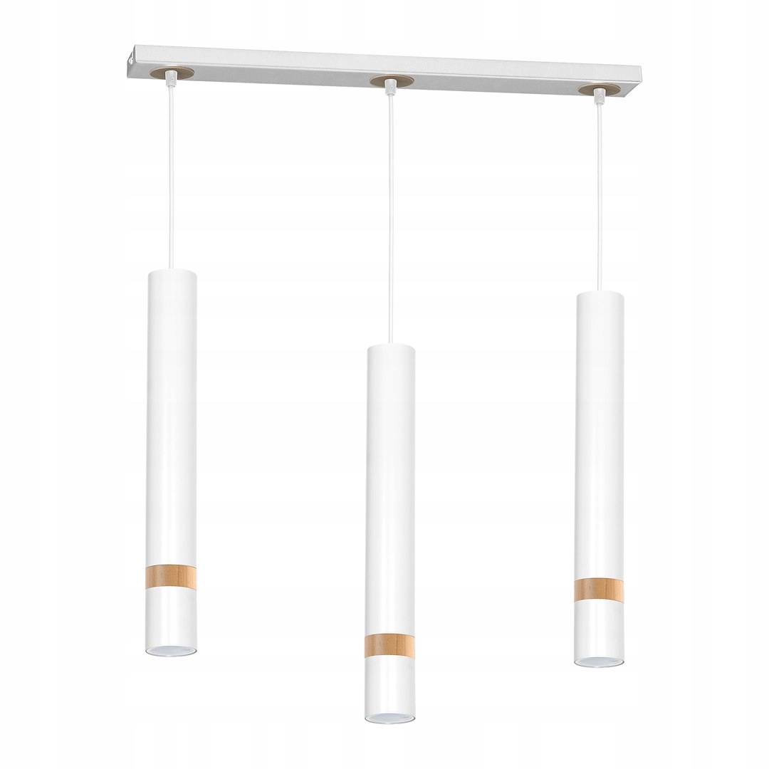 Závesná lampa Milagro Joker bielo-drevená 3xGU10 42.5 cm