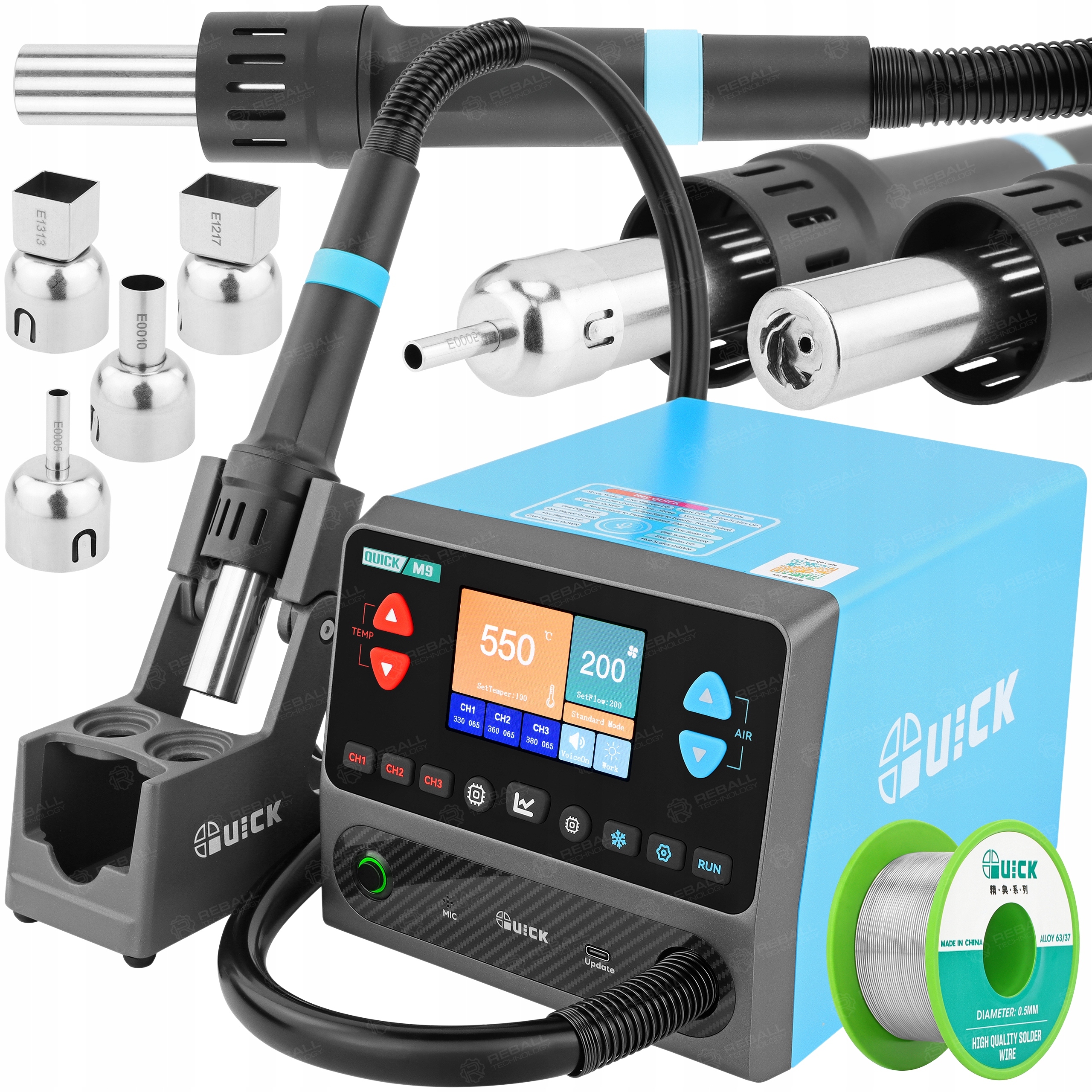 Set Pájecí Stanice Hot Air Svařovací Quick M9 1300W Ai Cín Quick 18 g