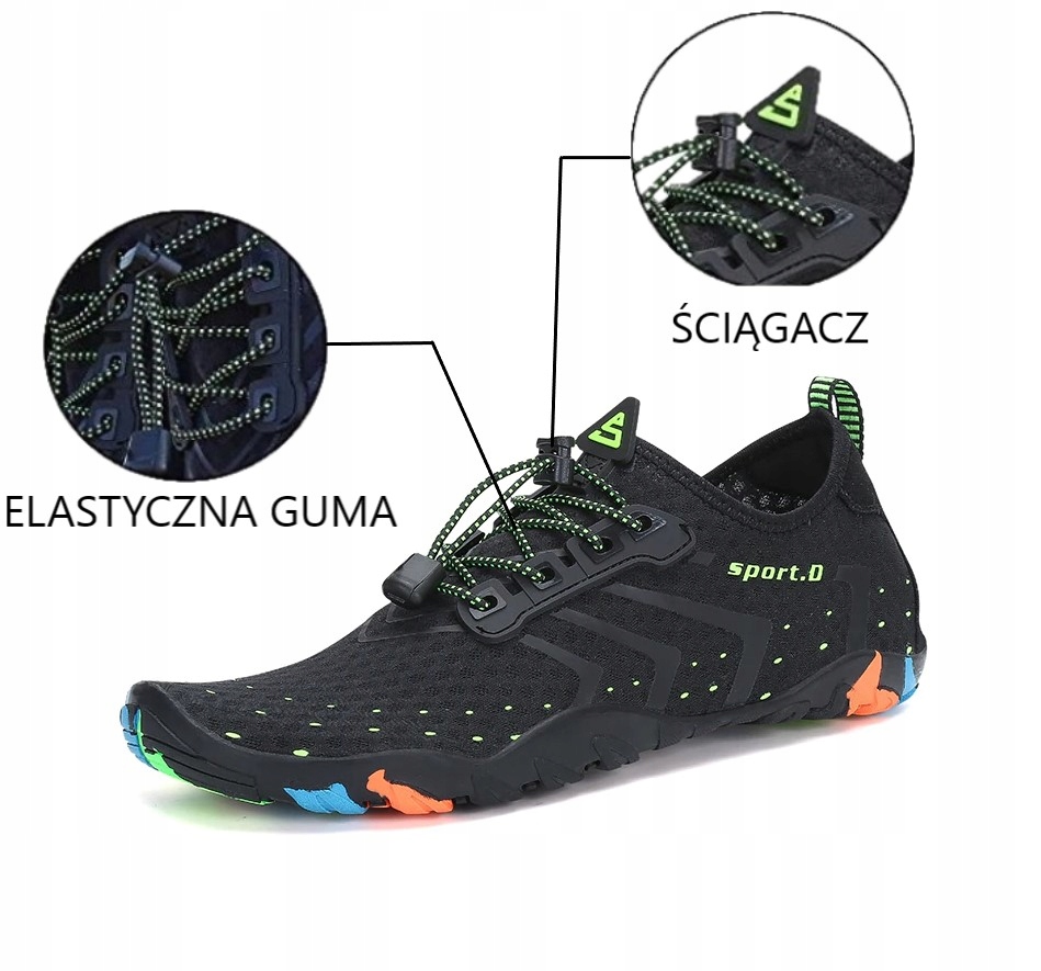 BUTY DO WODY PLAŻOWE PŁYWANIE JEŻOWCE RZEKI CZARNY EAN (GTIN) 0088855484749