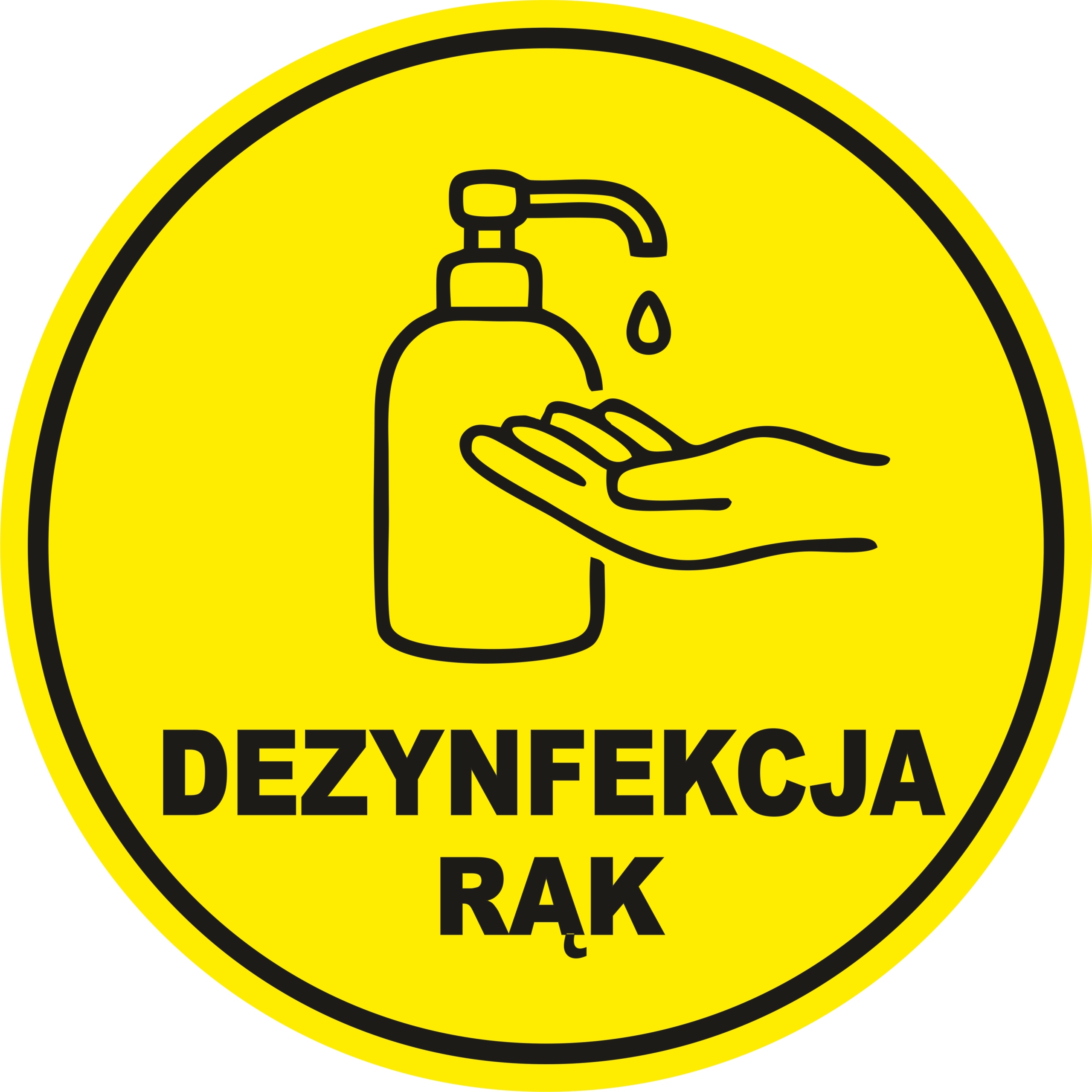 

Naklejka Zdezynfekuj Dezynfekcja Rąk Bhp 30cm