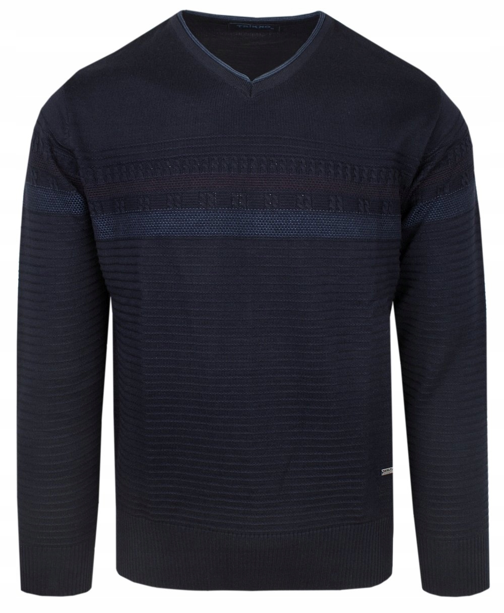 Elegantní pánský svetr s výstřihem do V (V-Neck) Trikko-granátový XXL