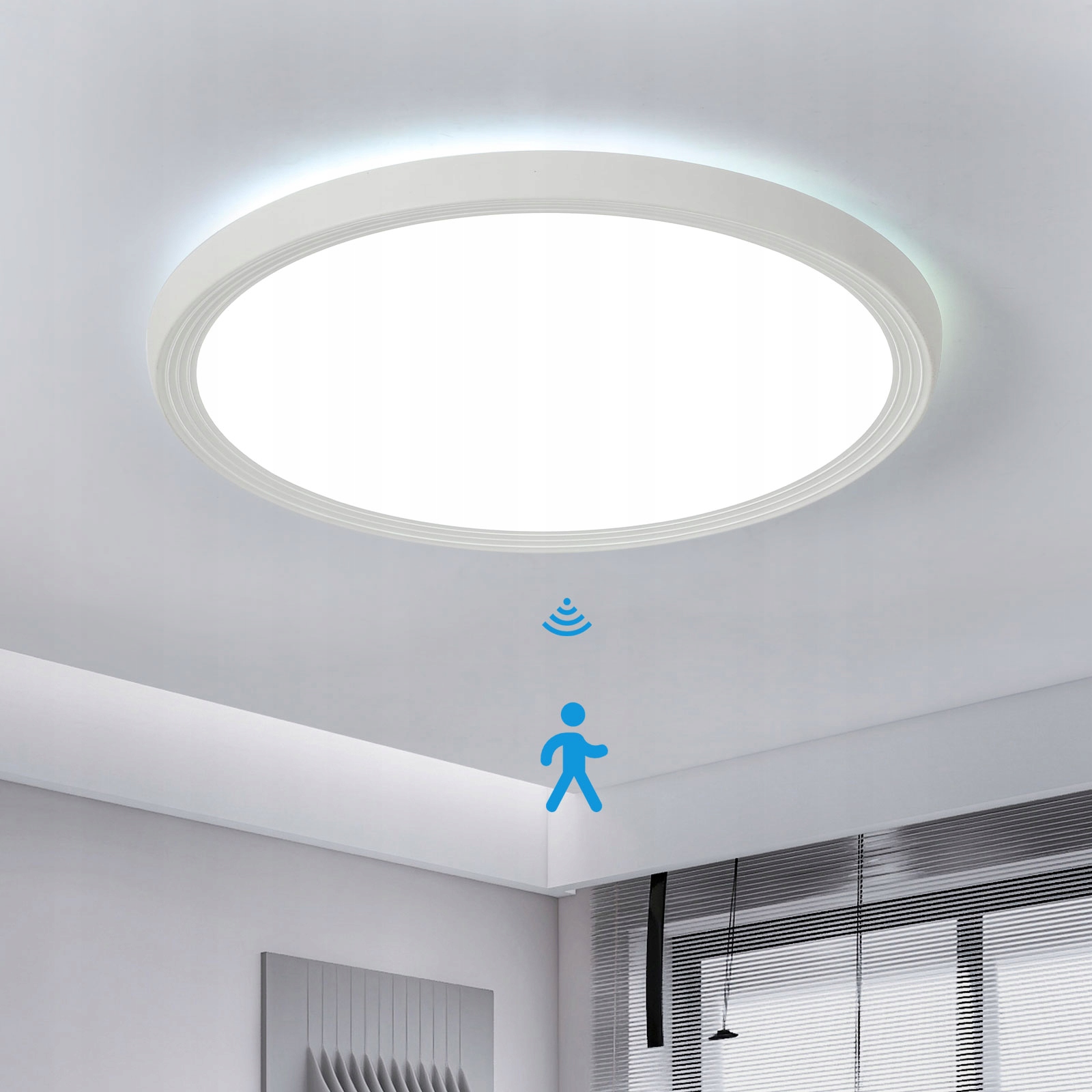 Led koupelnové svítidlo stropní bílé s pohybovým senzorem moderní 6500K 18W