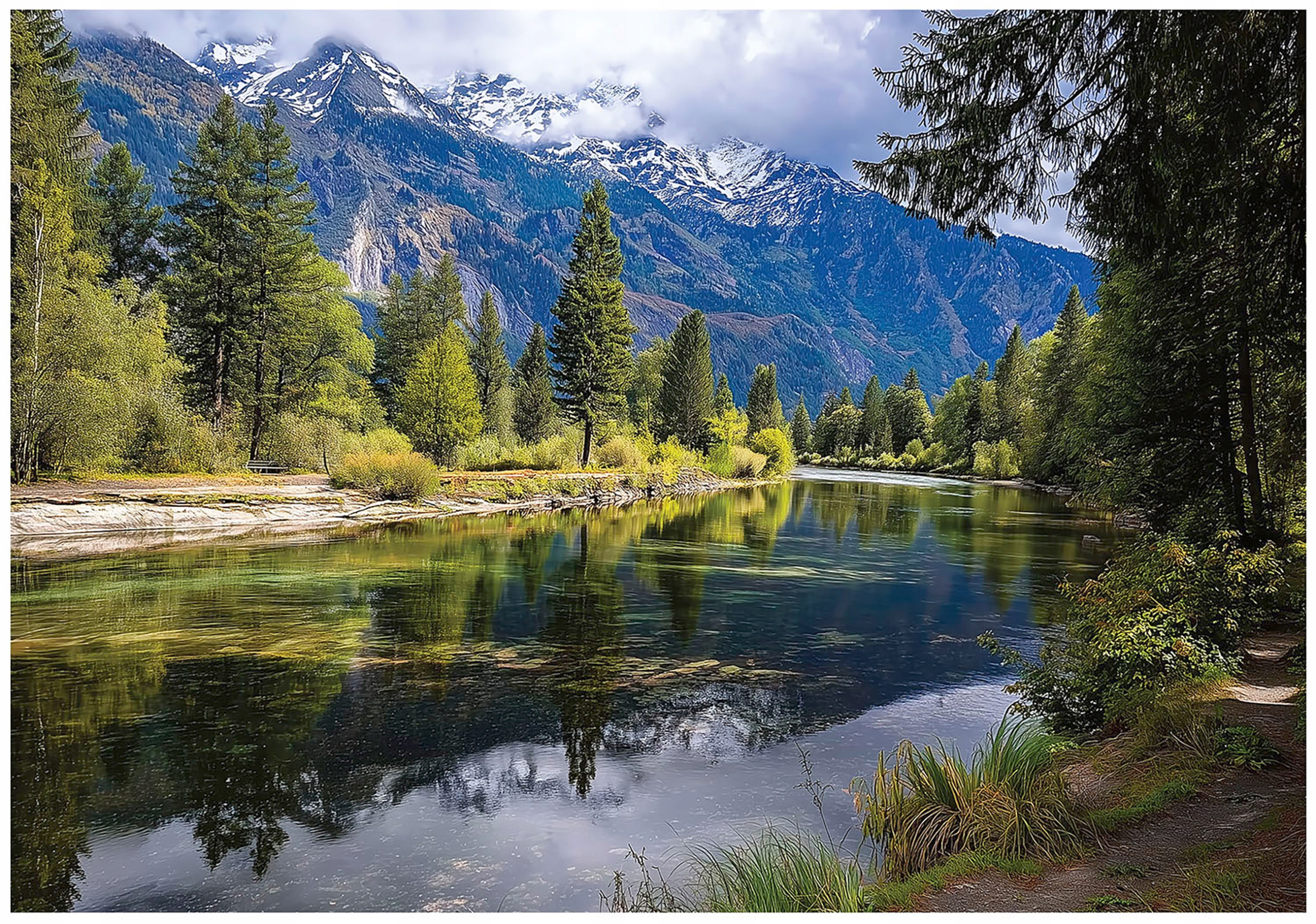 Fototapeta Krajina Řeka Hory 3D Krajina Na Zeď Ložnice Obývací Pokoj 250x175