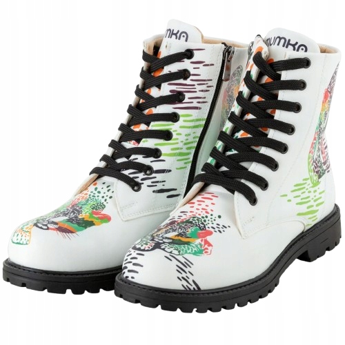 Mumka Dámské Šněrovací Trapery Bílé MIX Vzorů 36 J3E