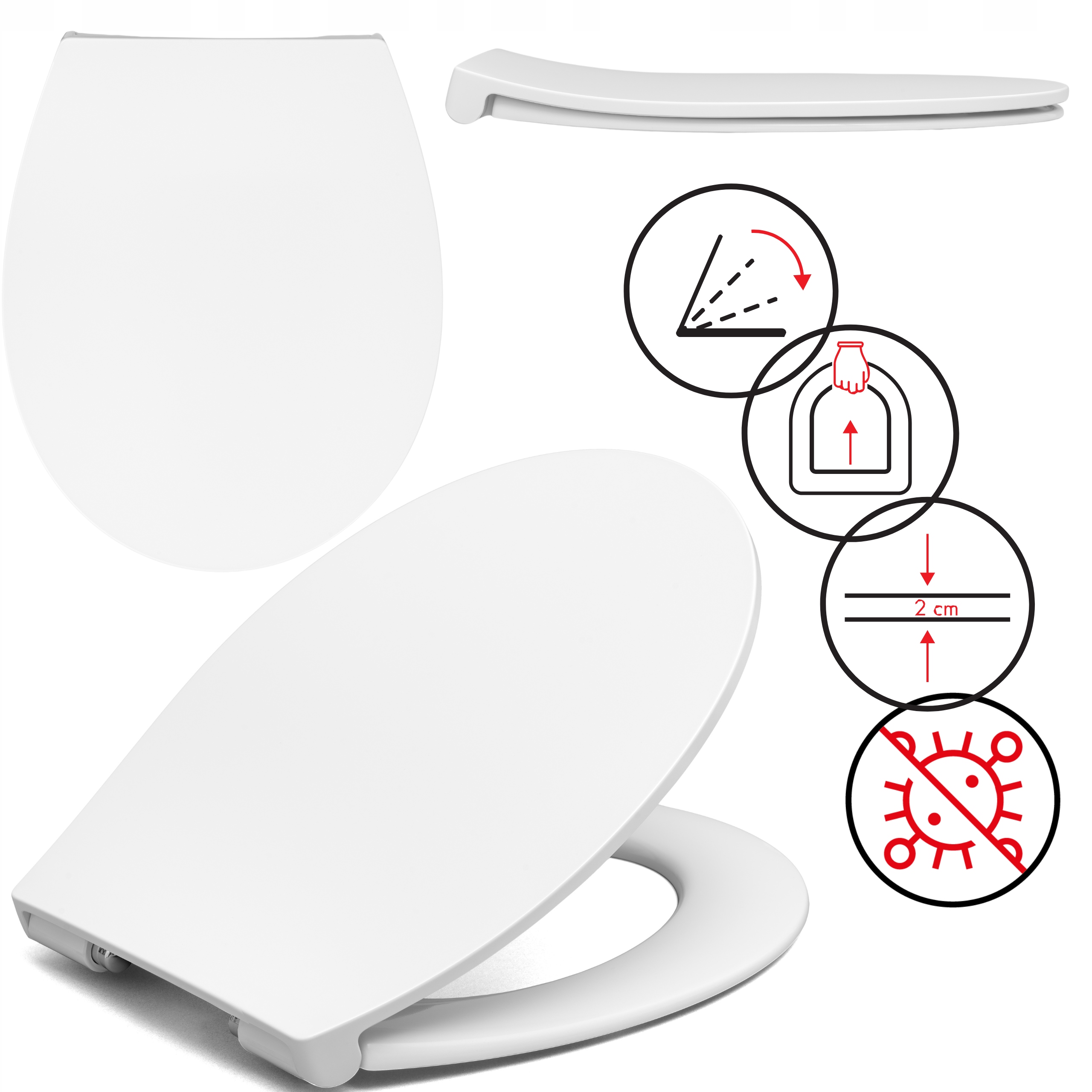 Wc sedátko Slim pro Roca Victoria pomalu padající s úchyty