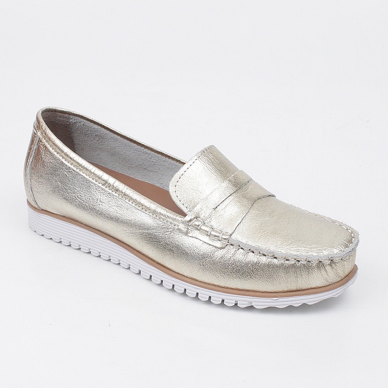 Loretta Vitale 4001 Zlaté Mokasíny Kůže vel. 40