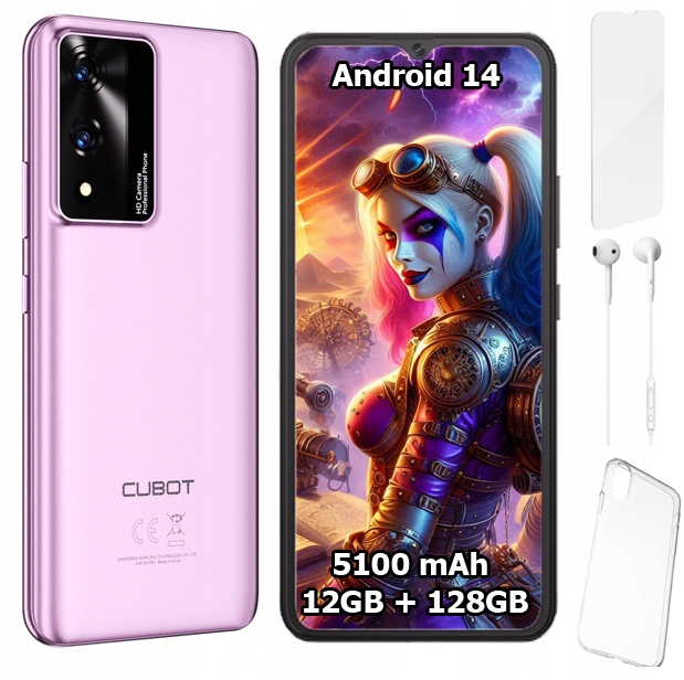 Smartphone Cubot A10 6,56" 12/128GB Dual Sim Lte Android 14 Pouzdro Fólie
