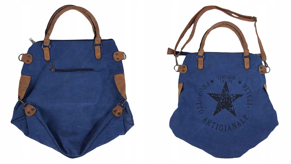 

Torebka Gwiazda Vintage Shopper Bag Torba XL Niebi