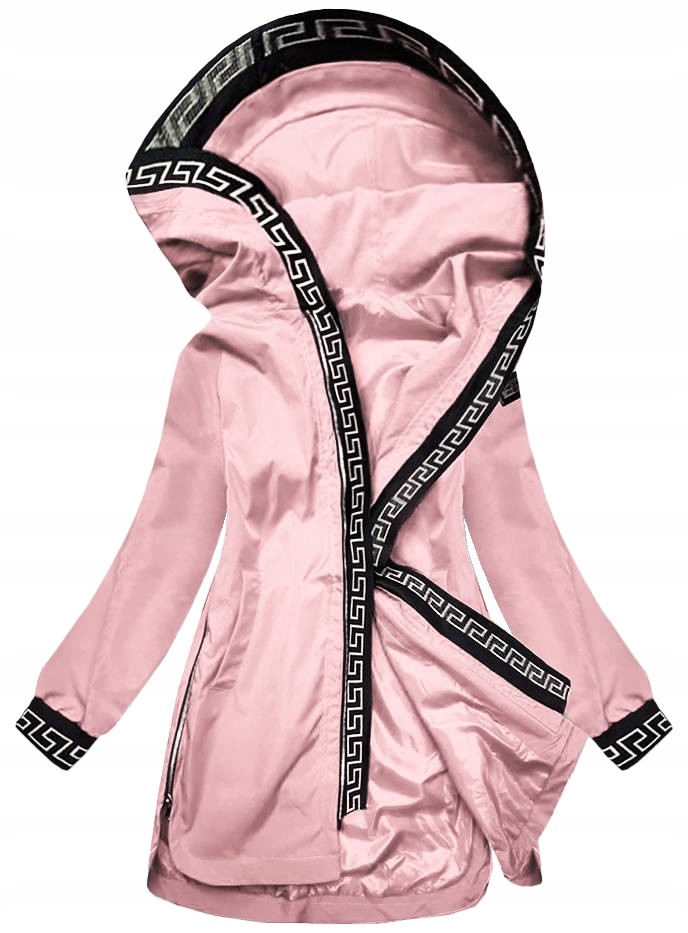 Tenká Dámská Bunda S Kapuce B8017 Růžová XL (42)