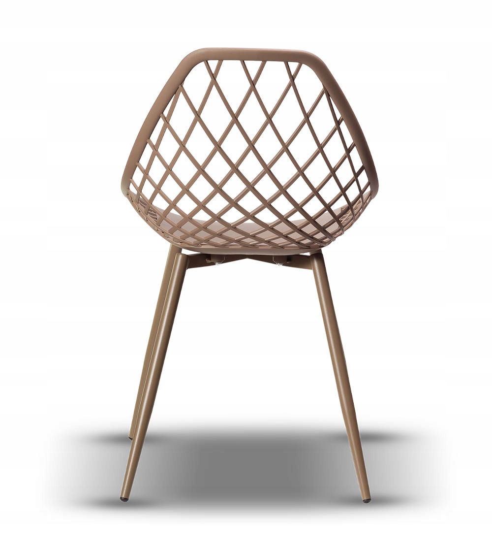 MODNE BEŻOWE AŻUROWE KRZESŁO CHICO JADALNIA SALON Szerokość mebla 49 cm