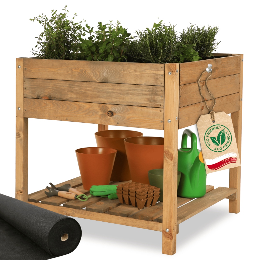 Kvetináč na nohách na terasu herbárium bylinkový box 78x78 cm Eko