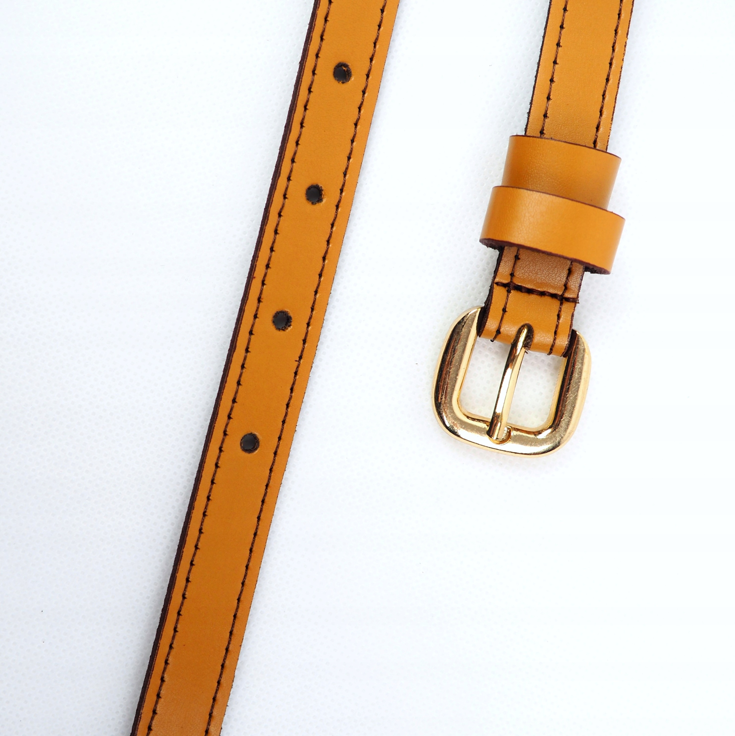 

Damski pasek skórzany kolor camelowy Del Santo