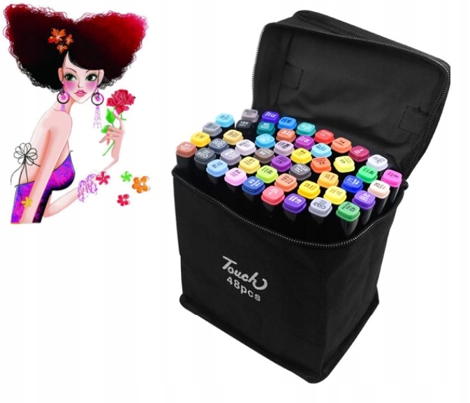 Markery Alkoholowe Zestaw 48 szt + Torba PRO TOUCH