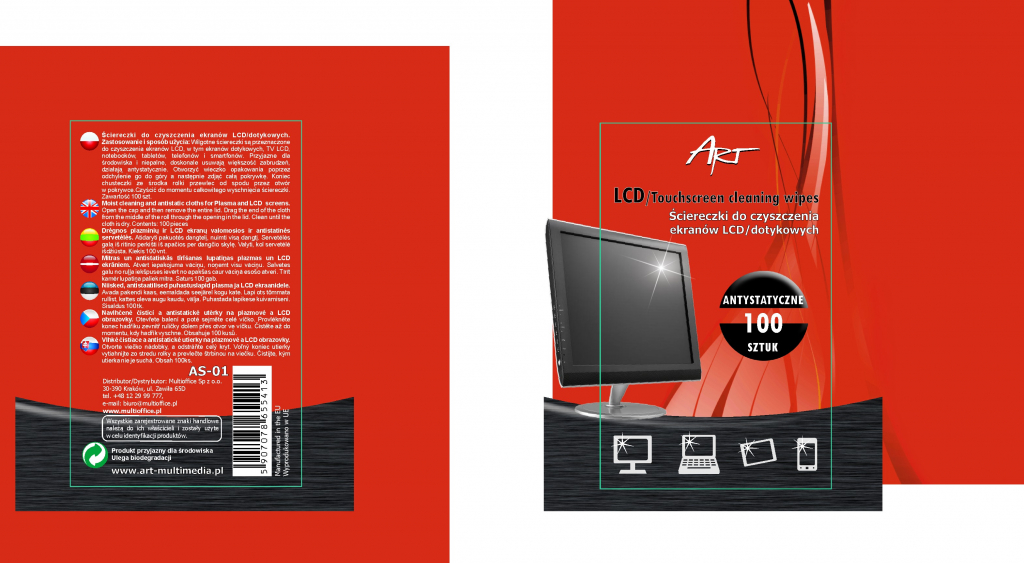 Ściereczki do czyszczenia ekranów Art 1 szt.