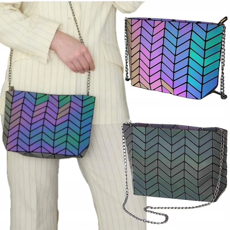 torebka holograficzna damska odblaskowa imprezowa klubowa OmiChain02