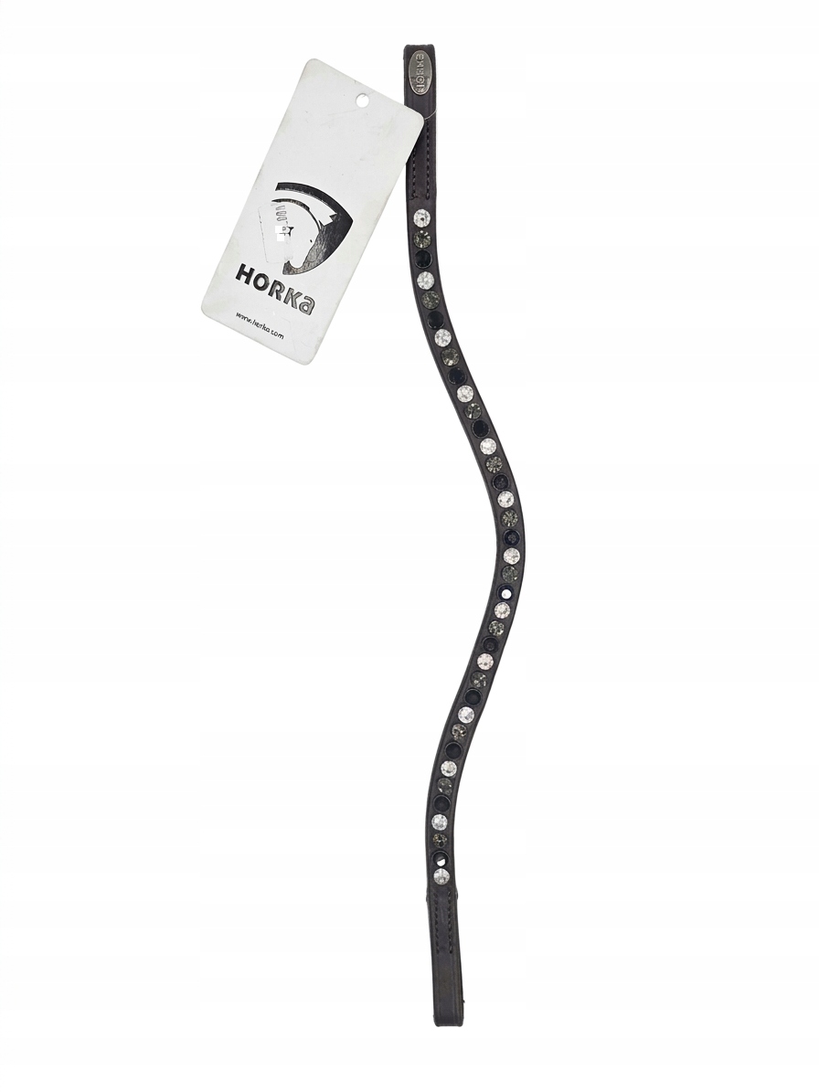 Naczółek dla konia Horka klasyczny brązowy z kryształkami