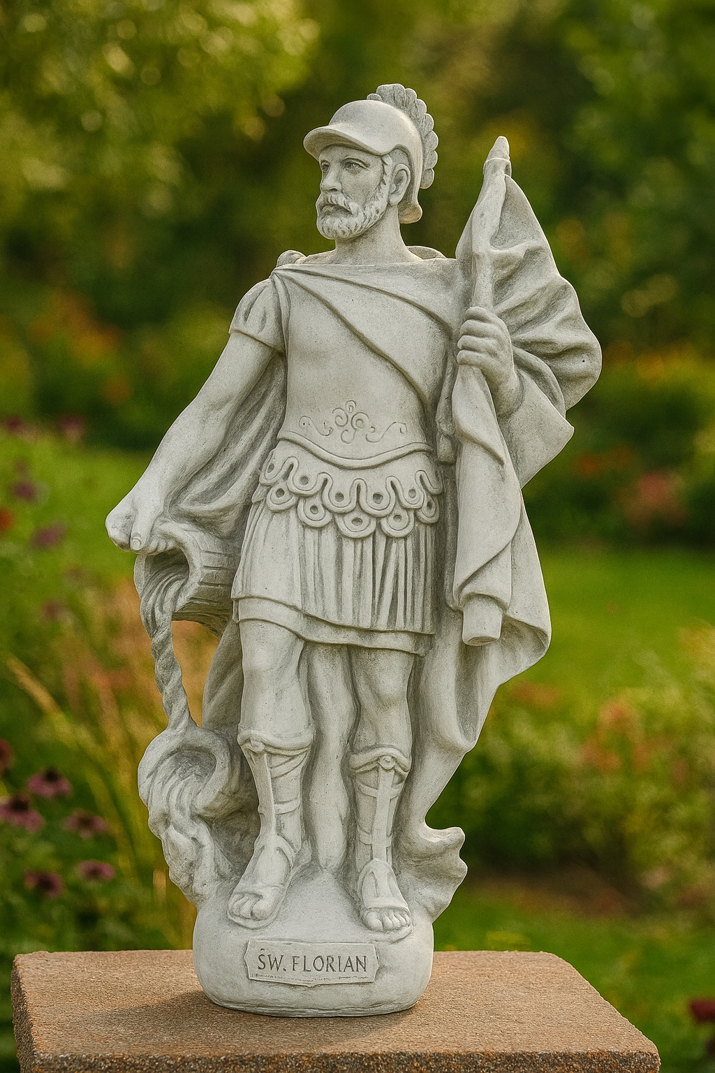 Svätý Florián – socha 55 cm z architektonického betónu, patrón hasičov
