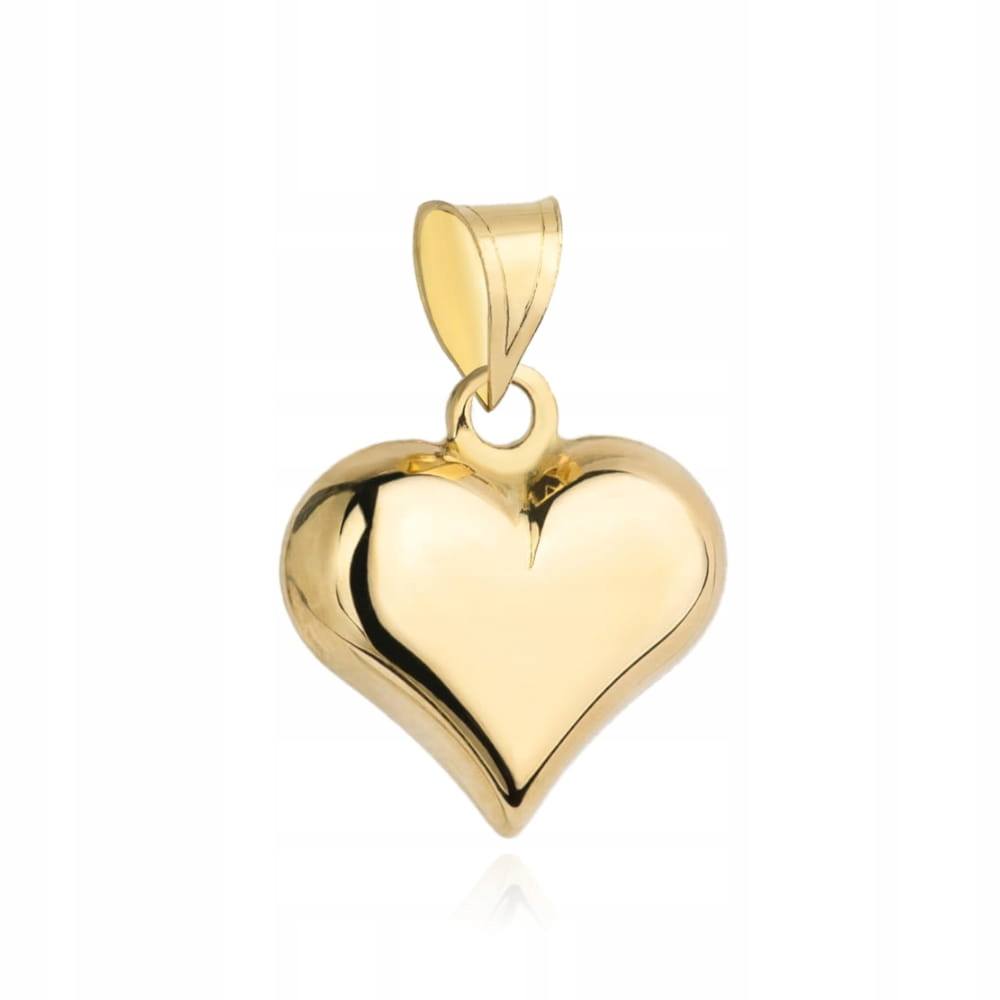 Zlatý přívěsek 585 hladké konvexní 3D srdce dárek pro ni 1.29 g 14kt