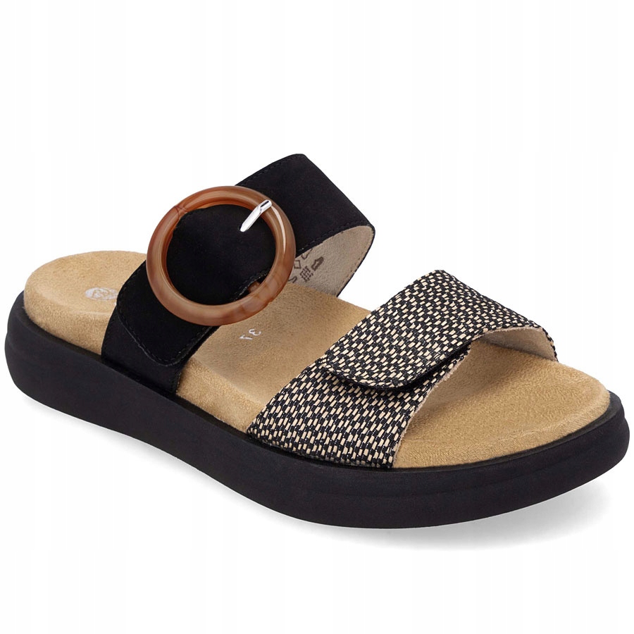 Nazouváky na suchý zip černé Rieker Remonte D2N51-03 37