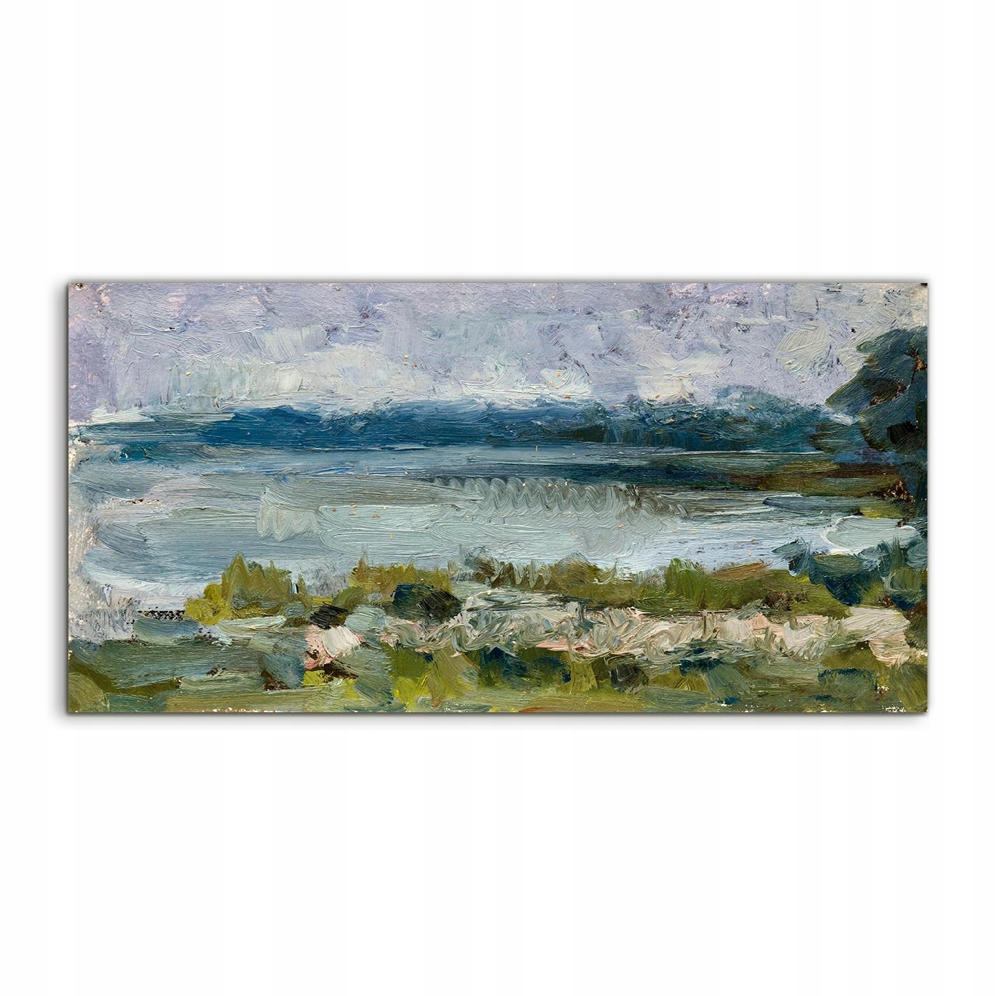 

Obraz akrylowy 120x60 nowoczesny Góry Woda Trawa