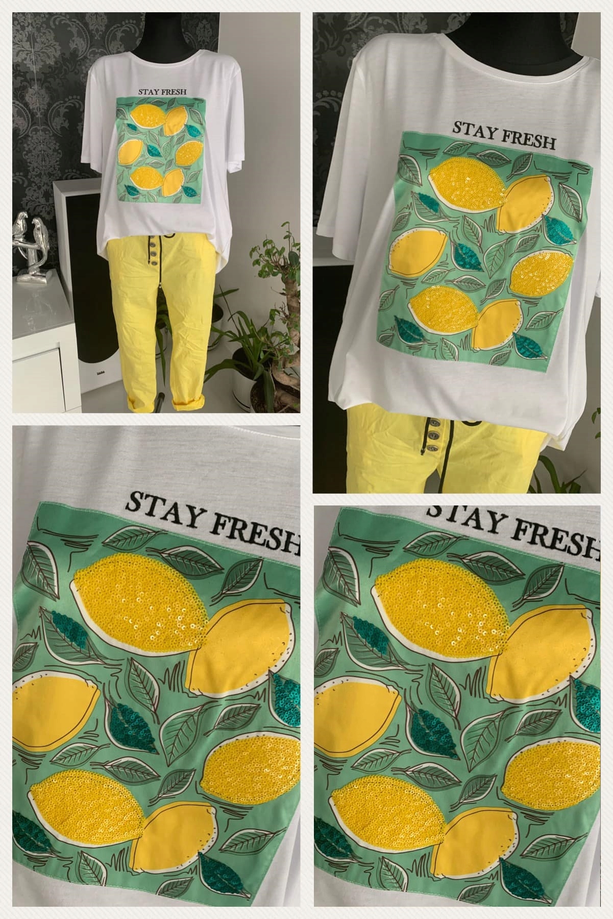 BLUZKA OVERSIZE UNI Print Cytrynka Marka inna