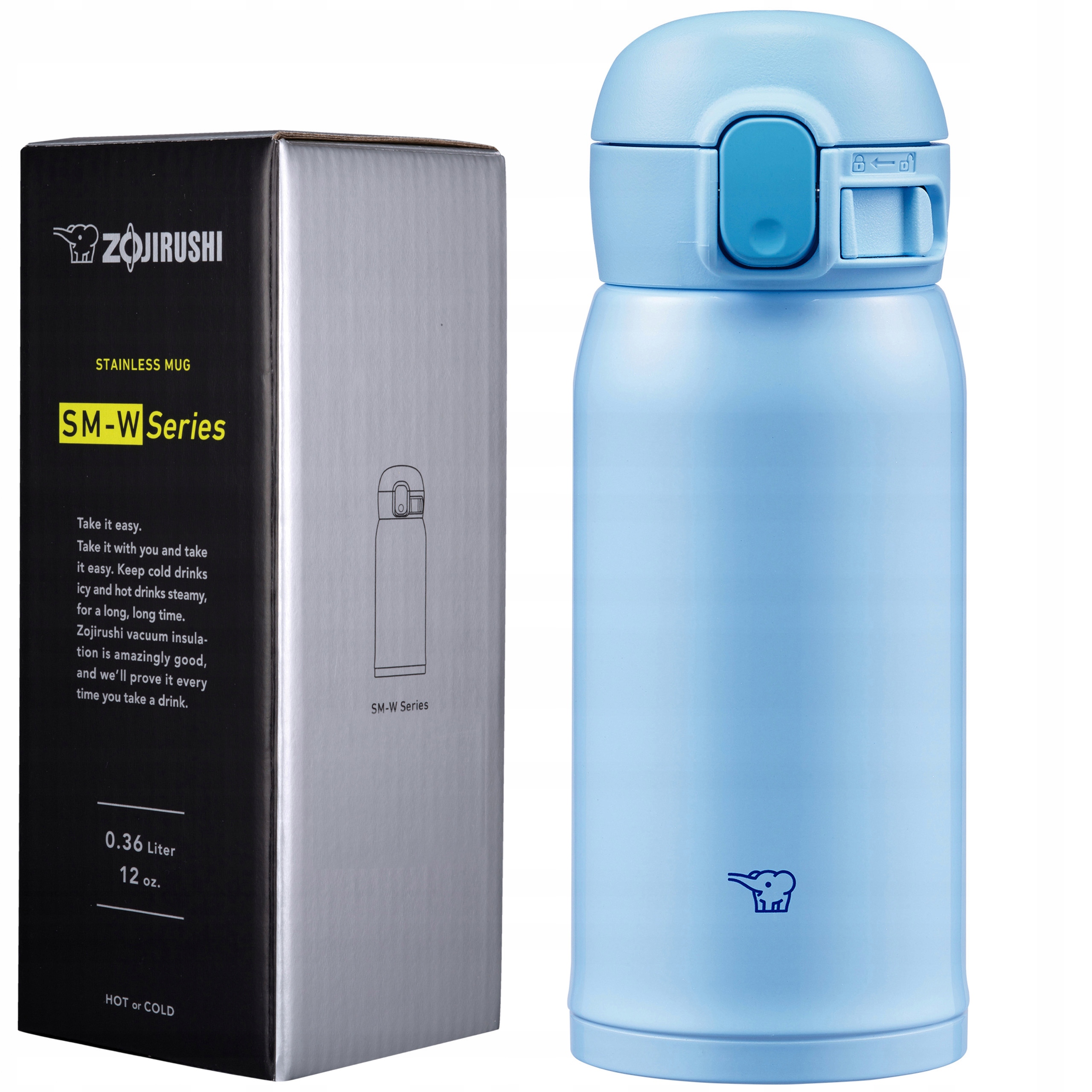 Termohrnek na malou kávu a čaj Zojirushi SM-WR36E-AP 0,36L modrý