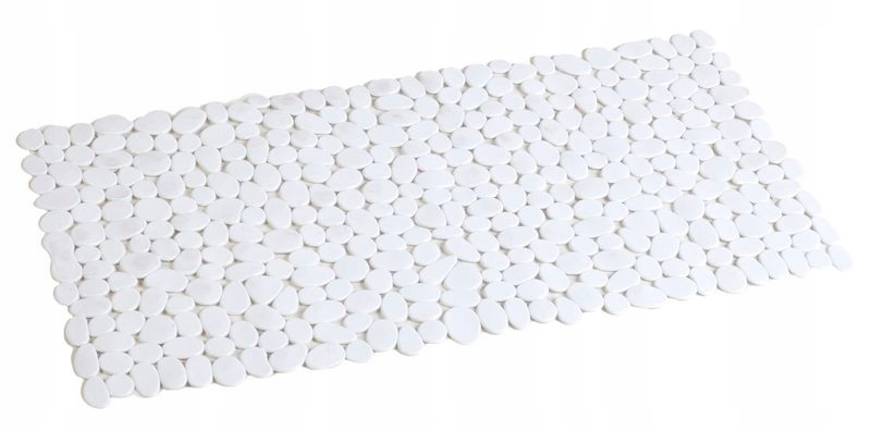 

Mata Łazienkowa Biała Motyw Kamieni 90x40cm