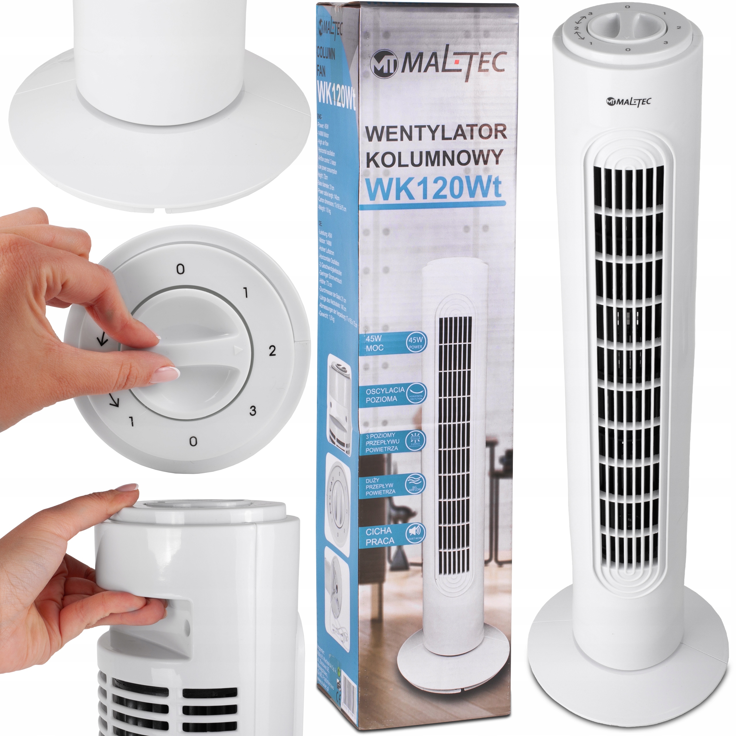 VENTILÁTOR STOJÍCÍ VENTILÁTOR Podlahový SLOUP Provozní rozsah 90°-180°