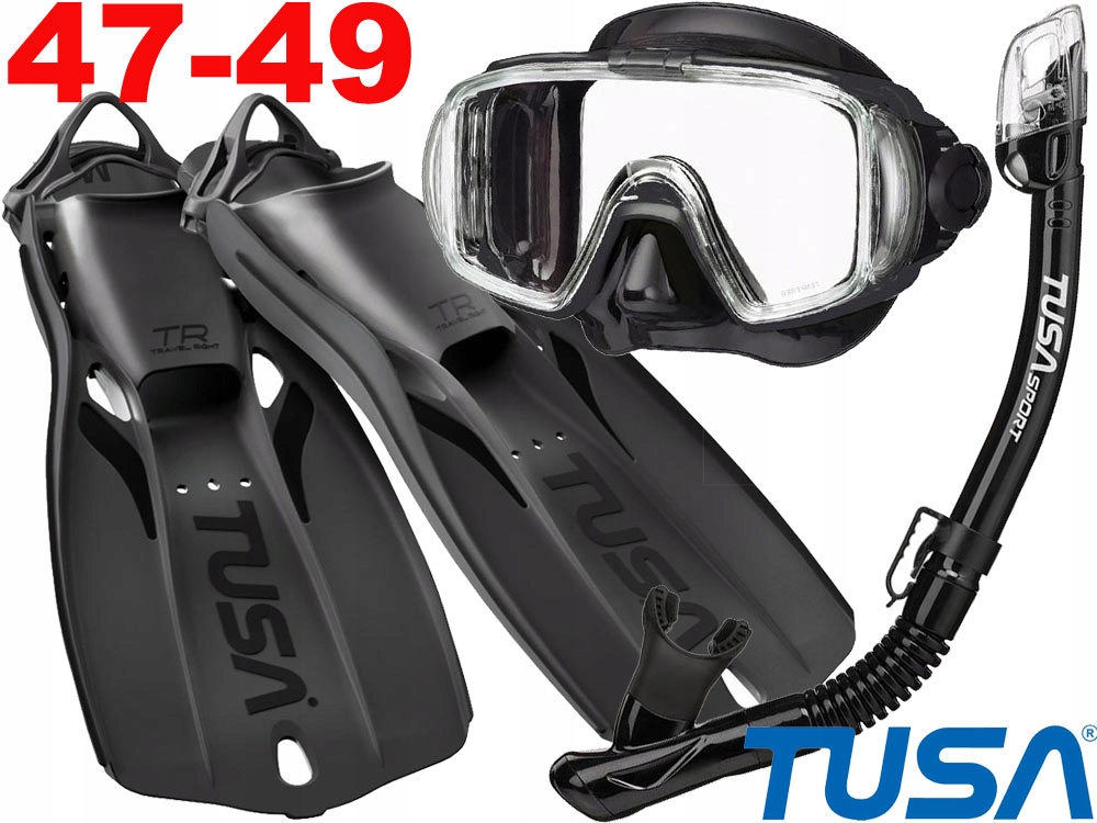 Tusa Zestaw Do Nurkowania Visio Qbbk maska fajka płetwy SF0110 Travel 47-49