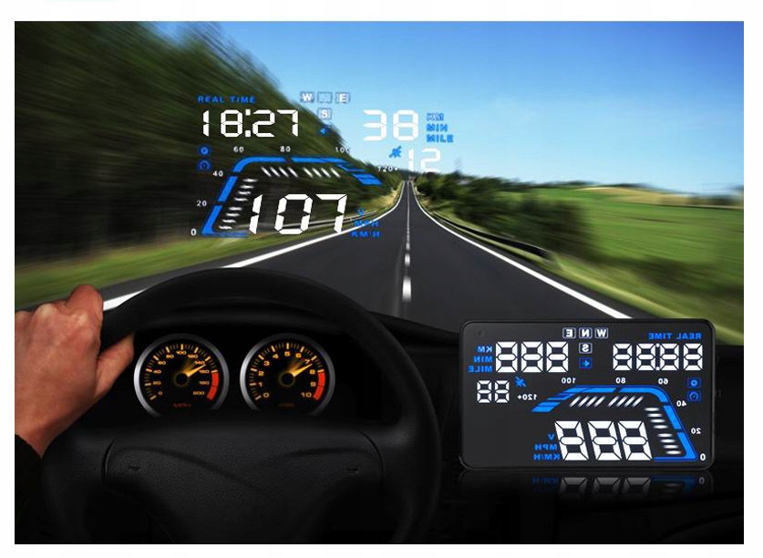 WYŚWIETLACZ PROJEKTOR HEAD UP DISPLAY HUD GPS Marka Inny