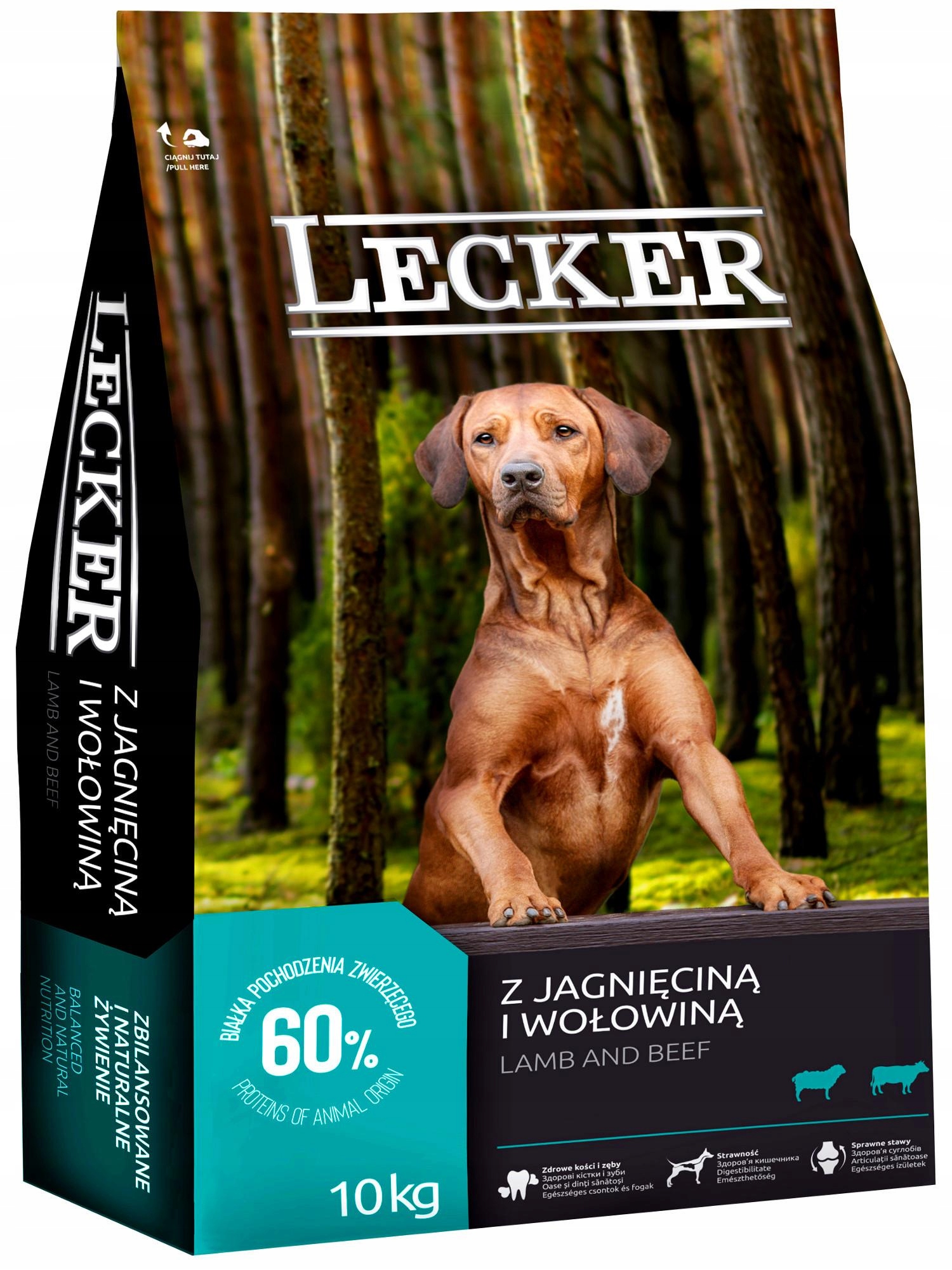 Karma dla psa sucha Lecker jagnięciną i wołowiną 20kg