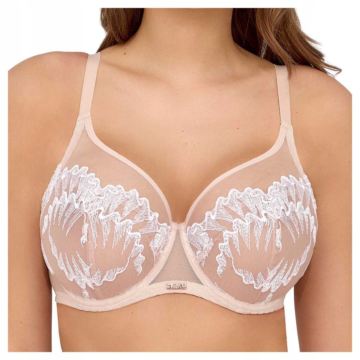 Ava Podprsenka měkká s výšivkou pohodlná soft 2240 caschmere 70D