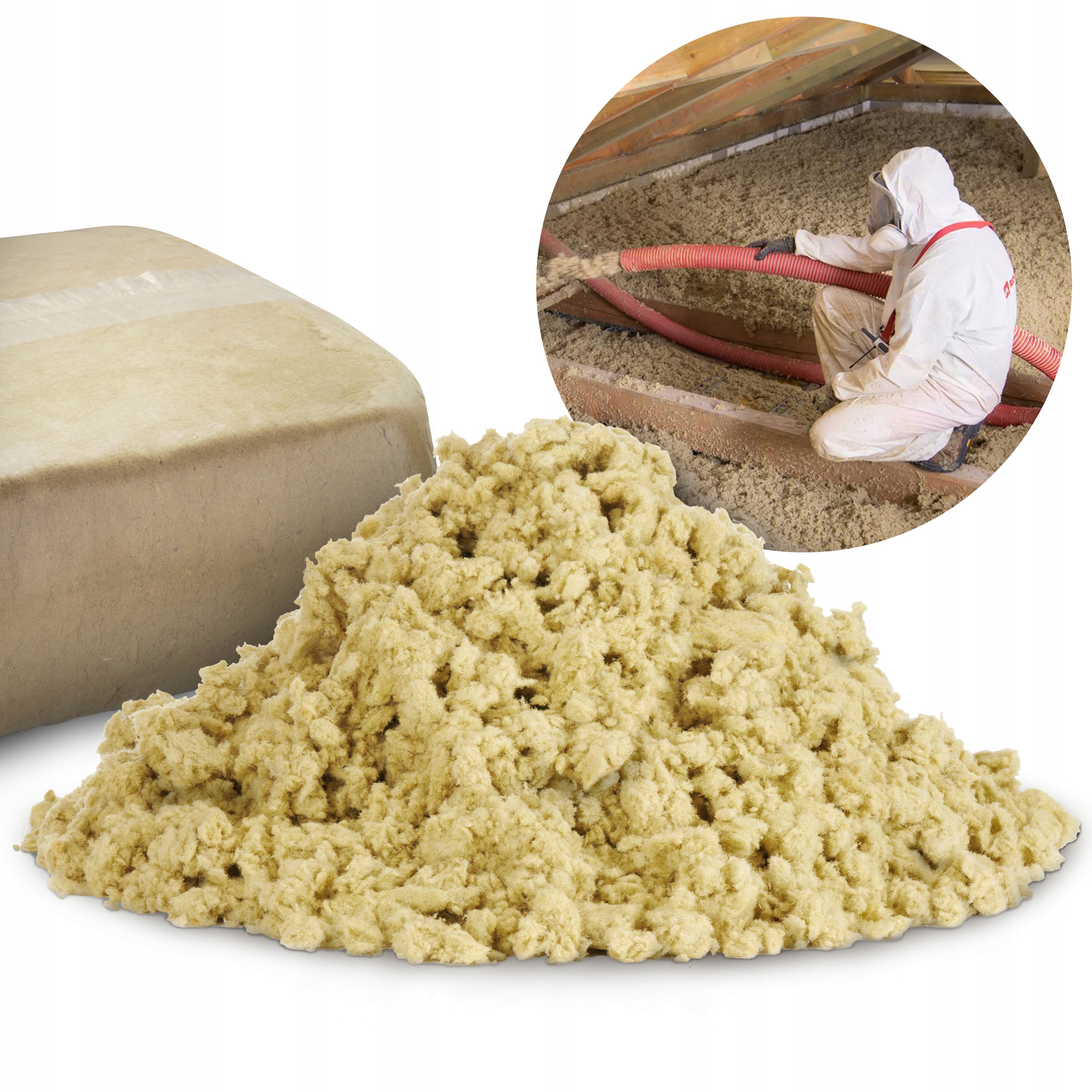 Granulat Z Wełny Mineralnej Izolacja Termiczna I Akustyczna 30x15 Kg Paleta